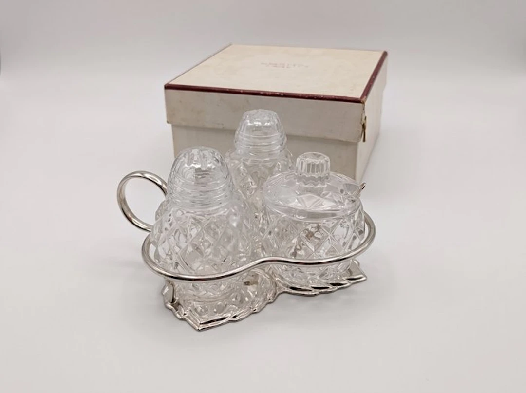 Lancel - Salt and pepper shakers (3) - Glass, Silverplated