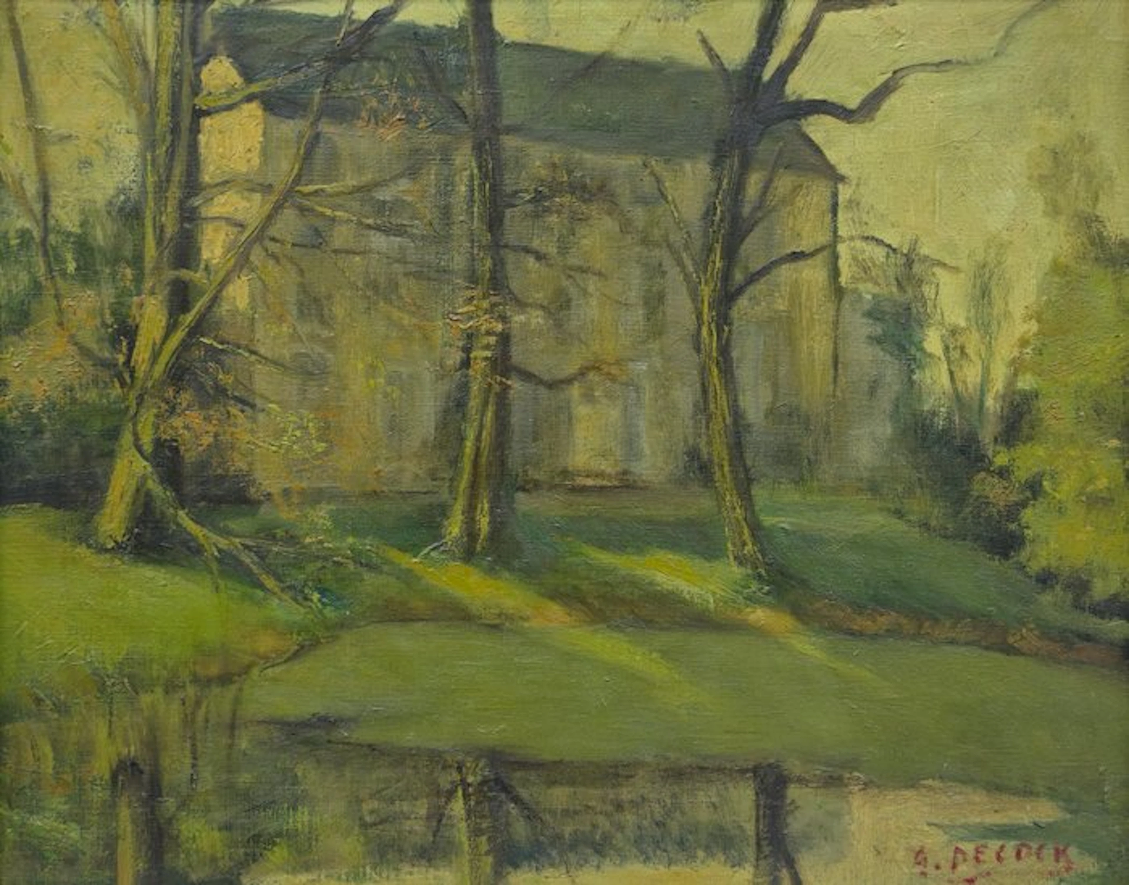 École belge du début du XXe siècle - Maison dans le parc