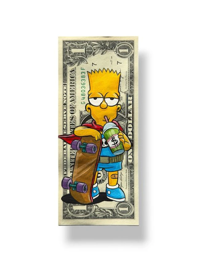 Alan Stefanov (1999) - "Skate for Money" 1 dollar bill - NO Reserve