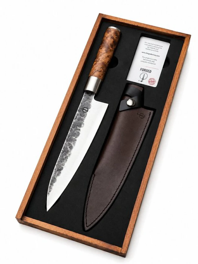 VG10 Japanese Chef's Knife - Forged and Hammered - Burl...