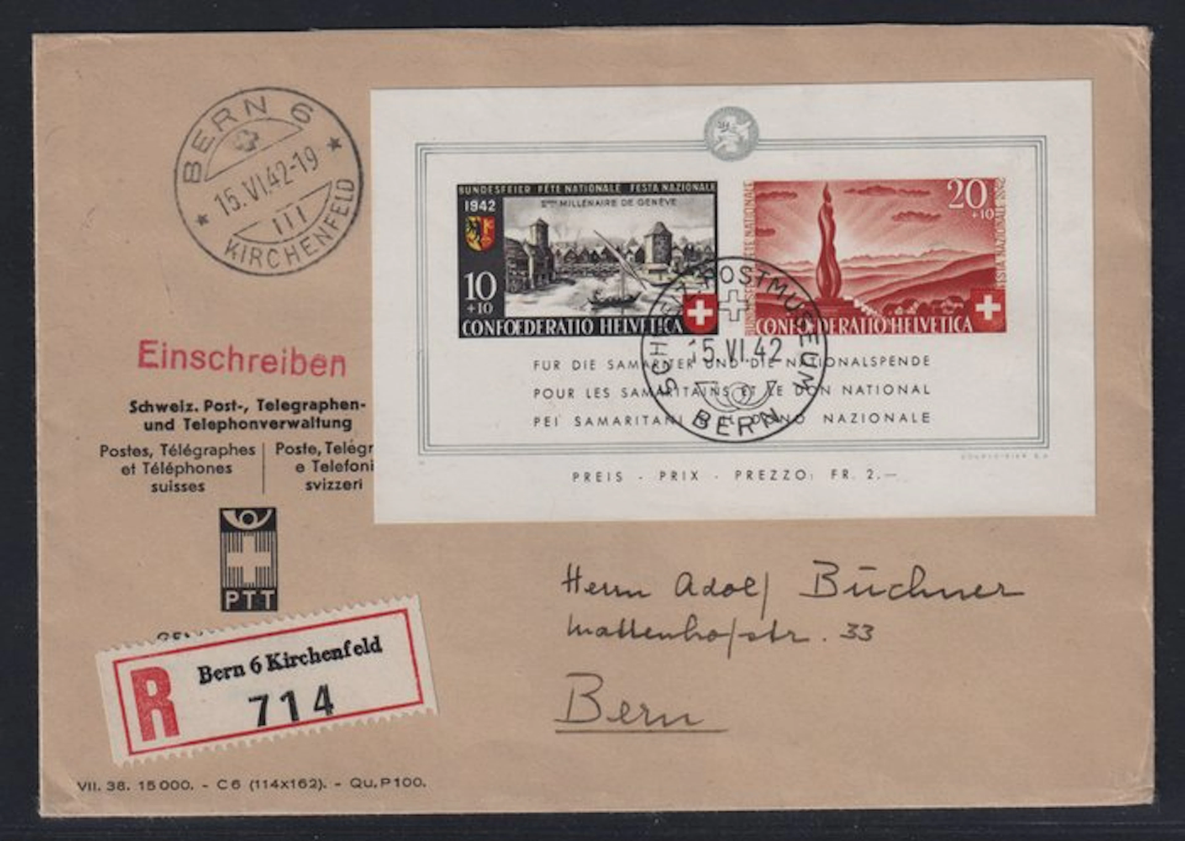 Switzerland 1942 - SCHWEIZ Bl