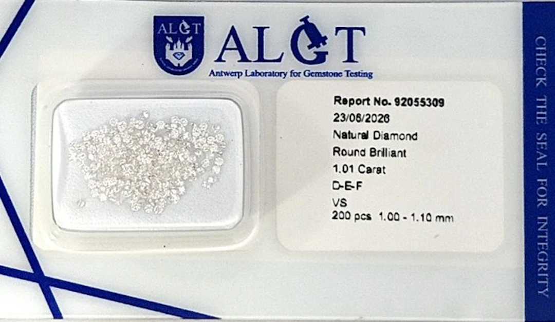 200 pcs Diamond (Natural) - 1.01 ct - Round - F