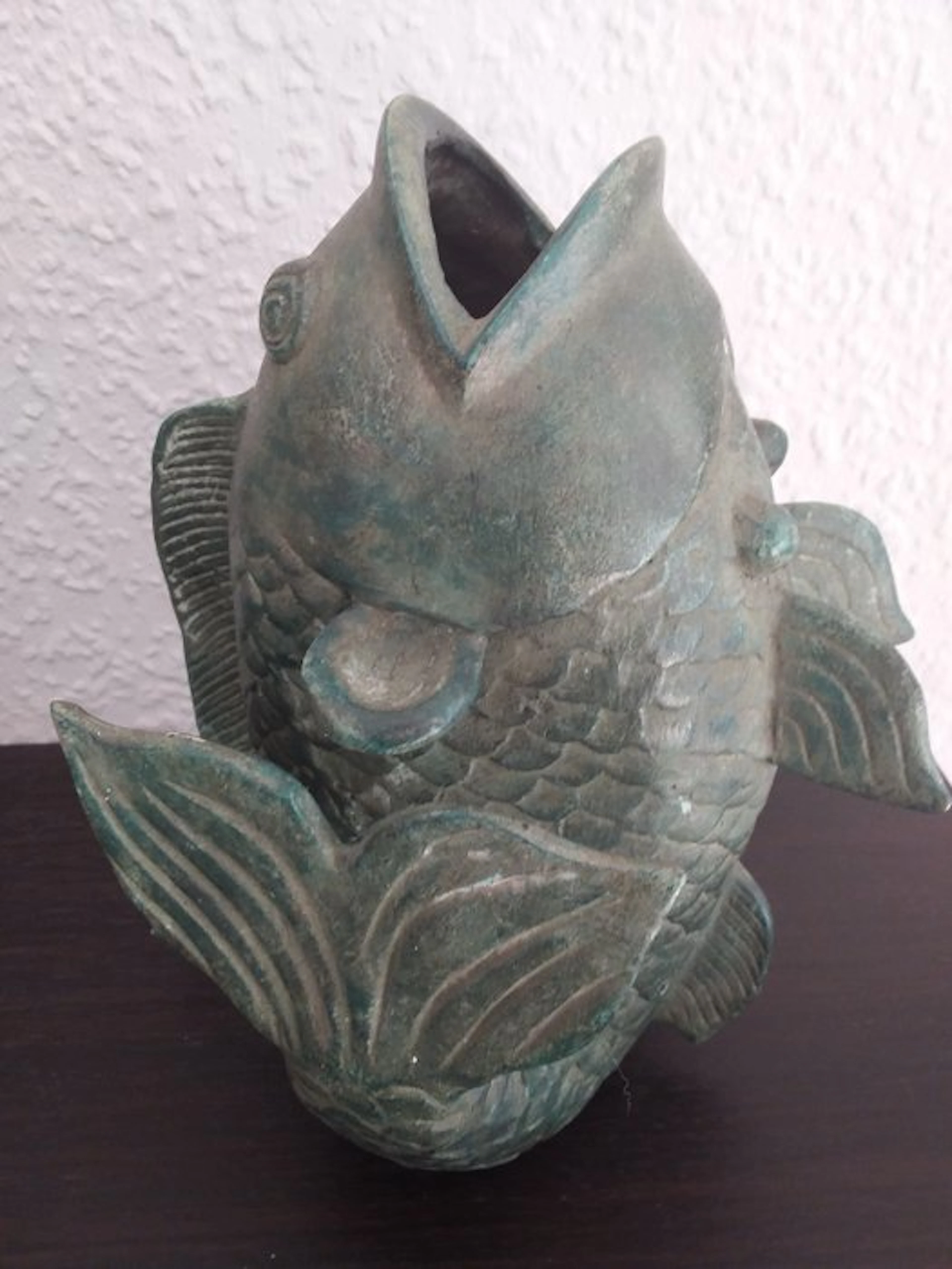 Sculpture, Fish - 20 cm - Patinated bronze