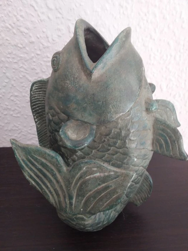 Sculpture, Fish - 20 cm - Patinated bronze