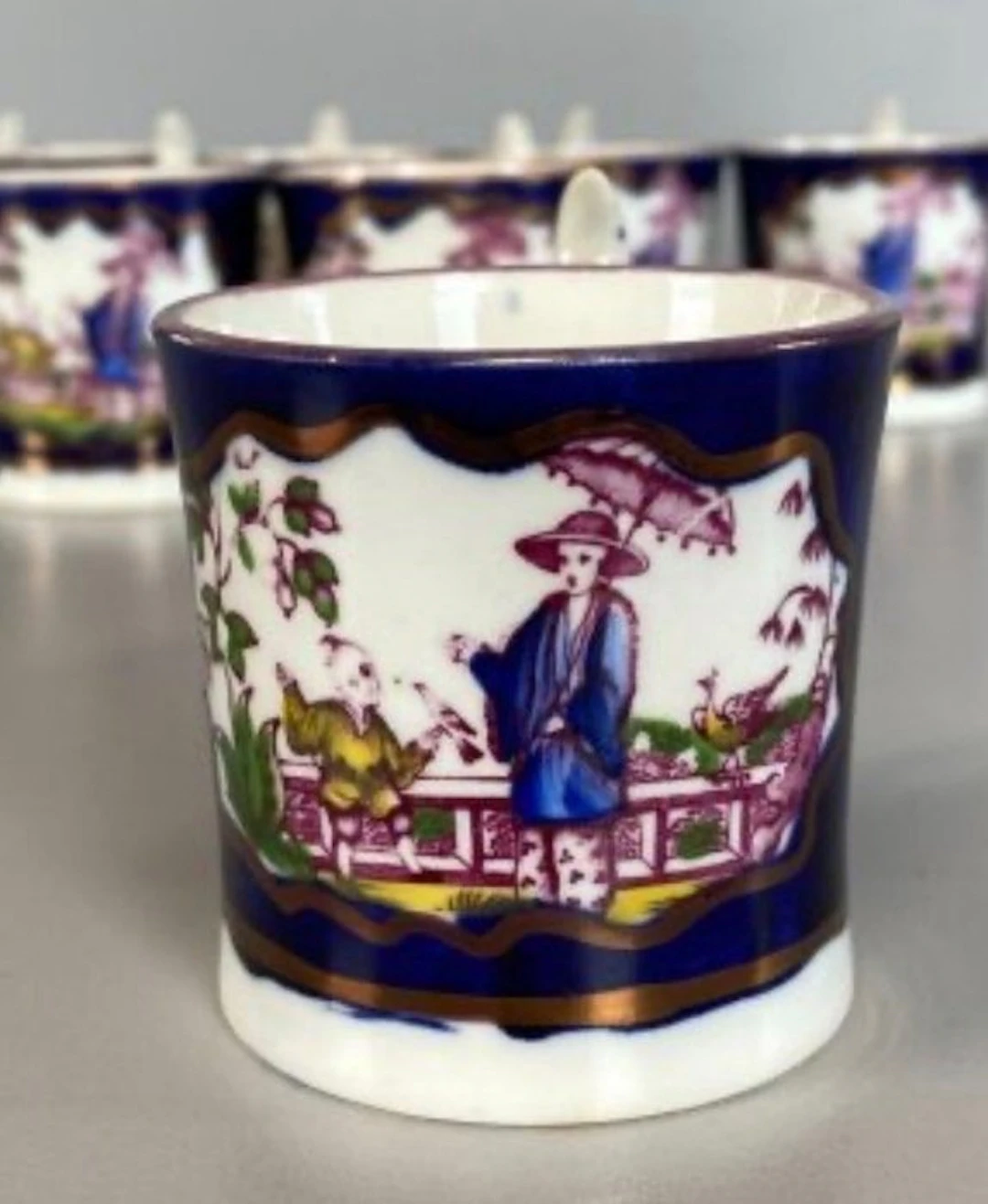 Coffee cup (7) - Porcelain, Glaze - Chinoiserie 1890-1900