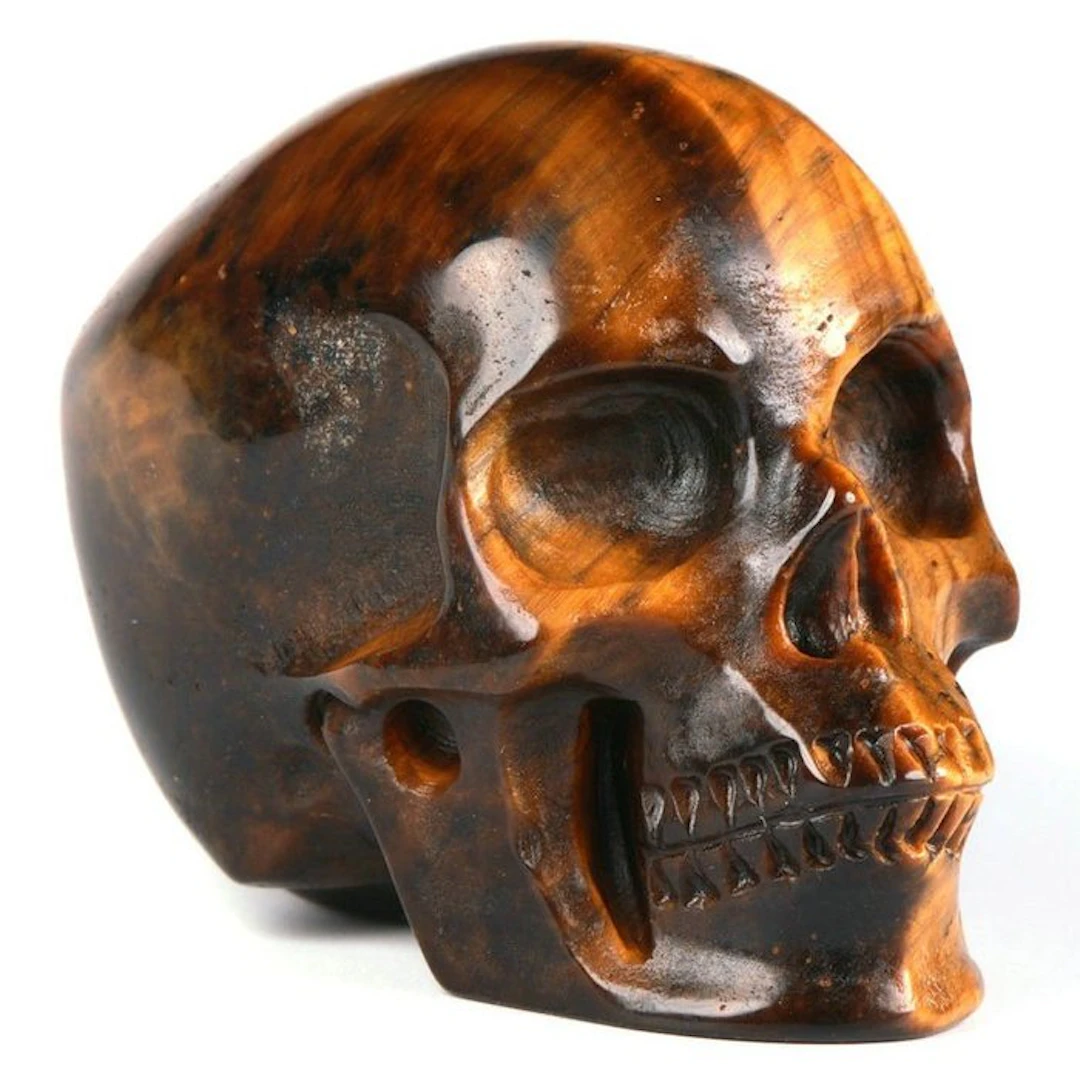91 g 5.10 × 4.90 cm finest tiger's-eye alchemical skull...