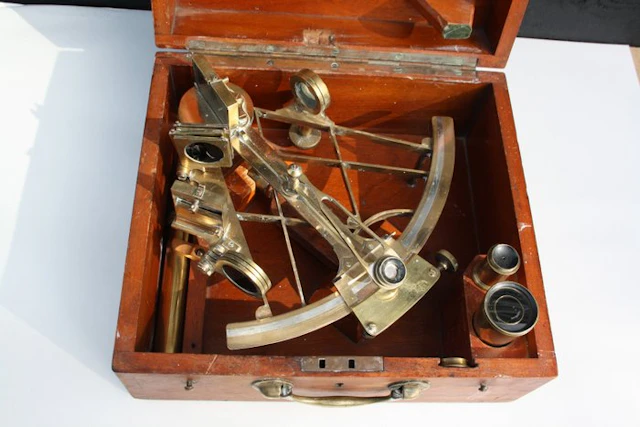 Sextant - Cast brass, Mahogany - Firma W. Boosman Amsterdam