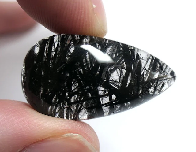 QUARTZ TOURMALINE - 100% NATURAL Cabochon- 5.92 g