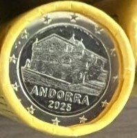 Andorra. 1 Euro 2025 (25 monnaies) en rouleau (No reserve price)
