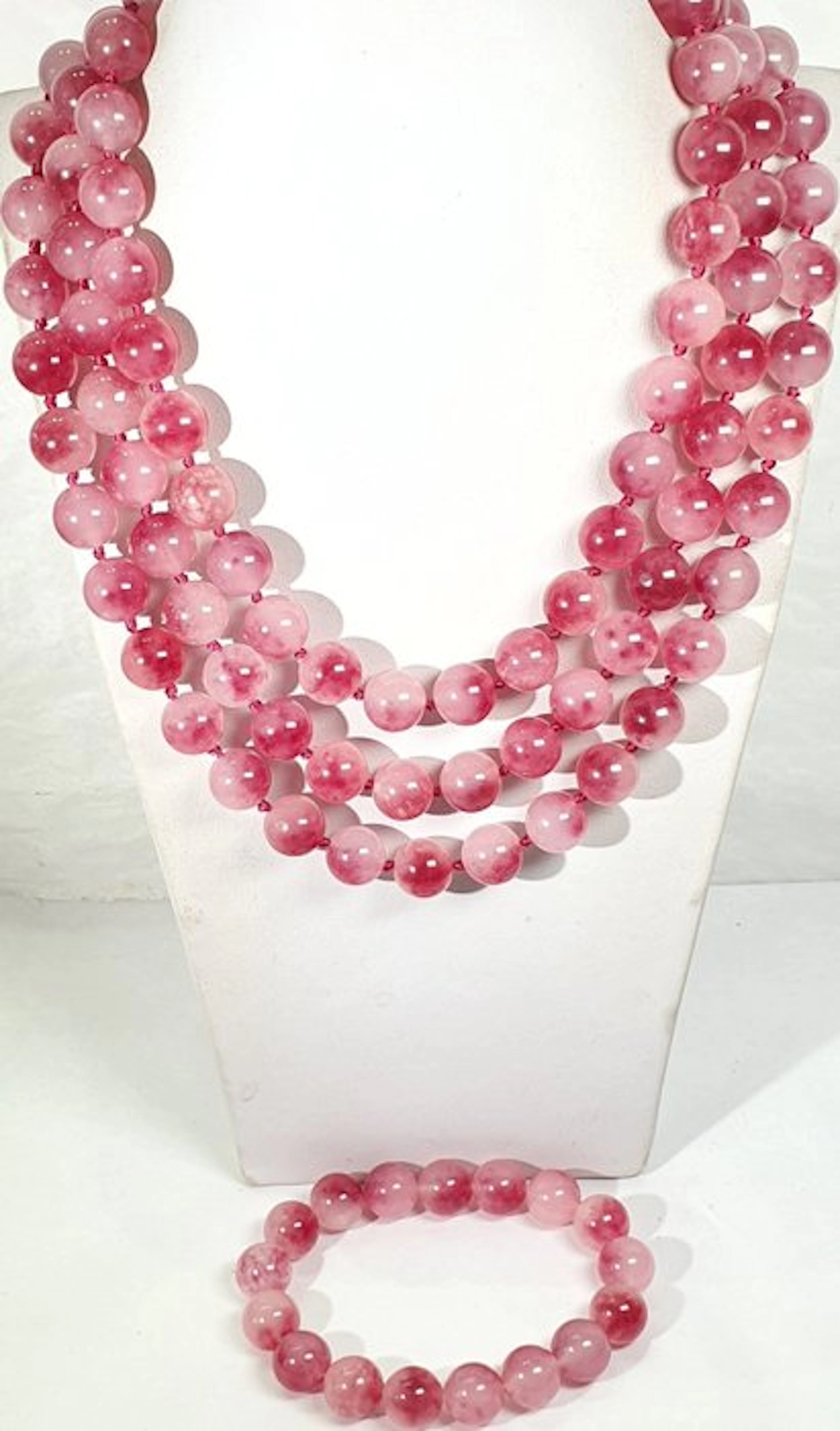 Pink Agate from Brazil - Symbol of Love - HIGH QUALITY - Bracelet - Necklace