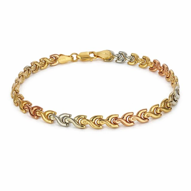 Bracelet - 18 kt. Yellow gold, White gold, Rose gold - Made in Italy - Handmade