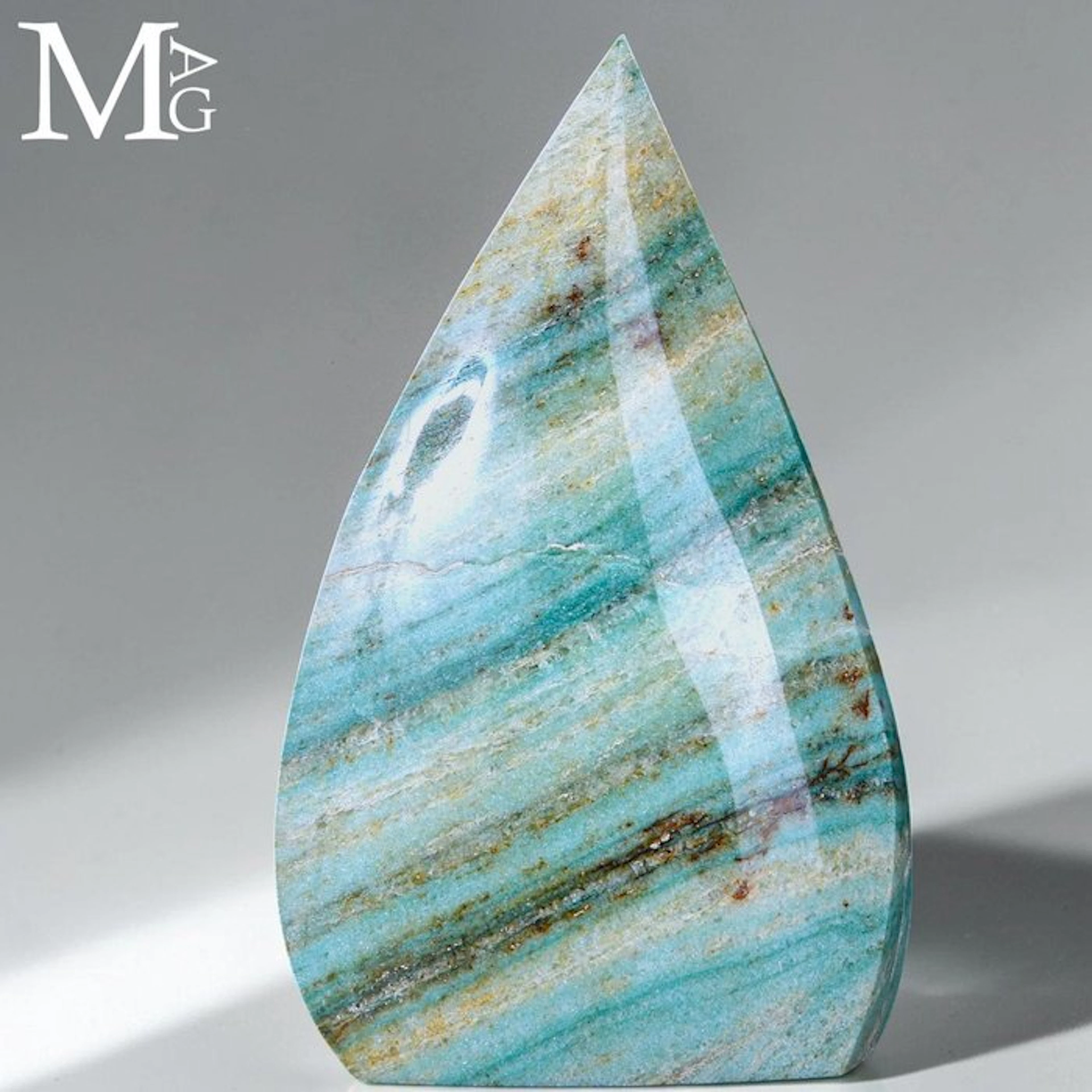 Natural Fuchsite Flame - Green Striped Fuchsite Flame