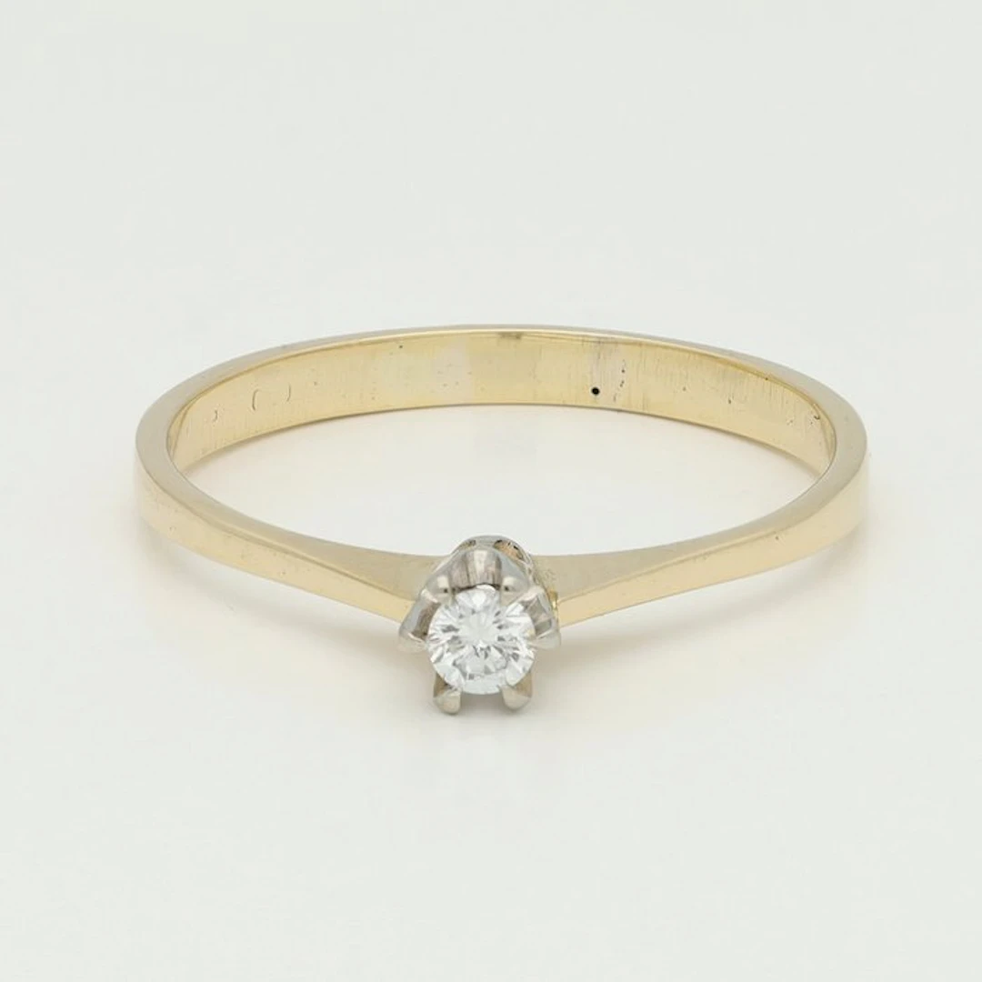 Ring - 14 kt. Yellow gold Diamond (Natural)