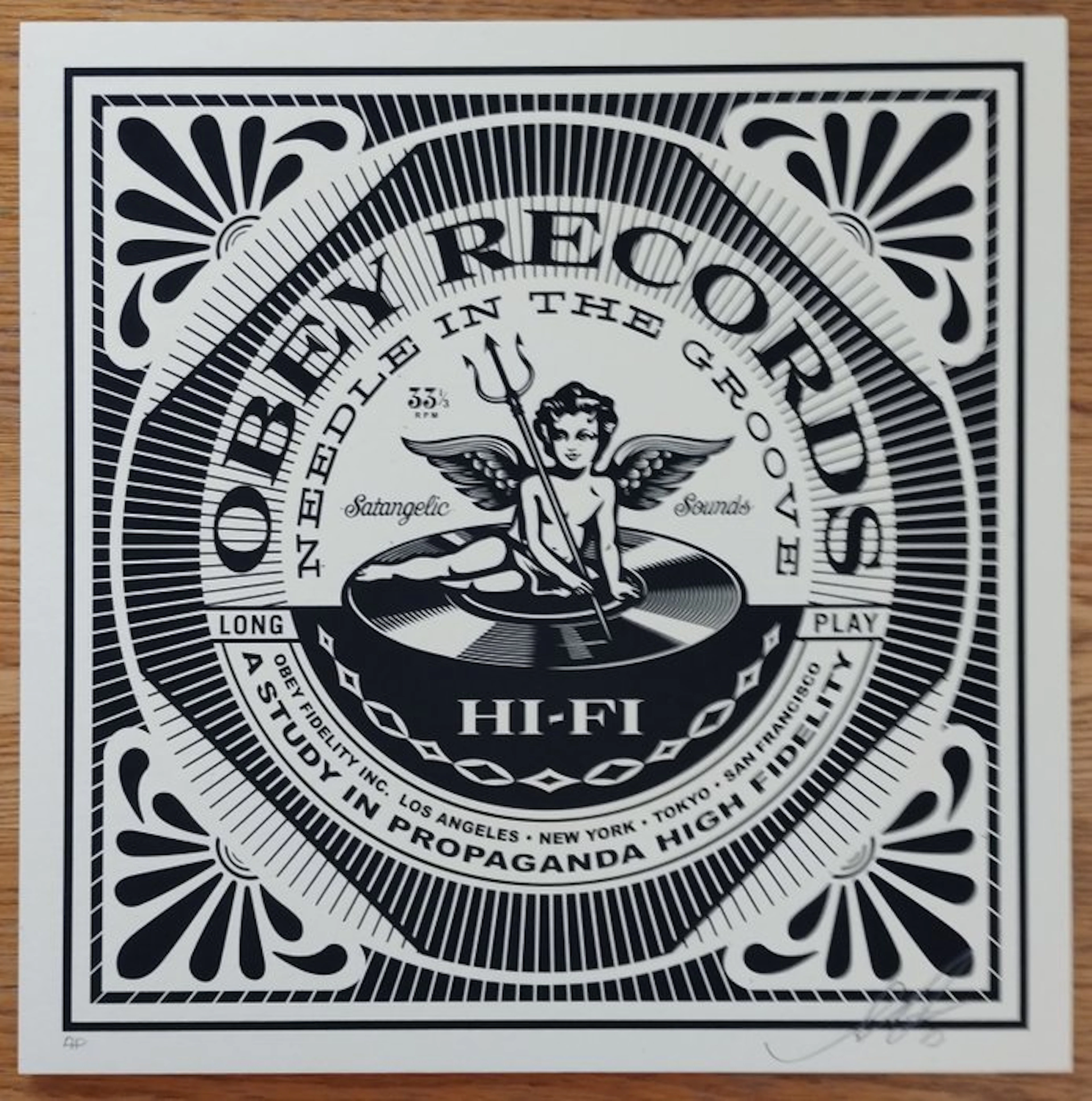 Shepard Fairey (OBEY) (1970) - Satangelic Sounds (artist proof) No Reserve