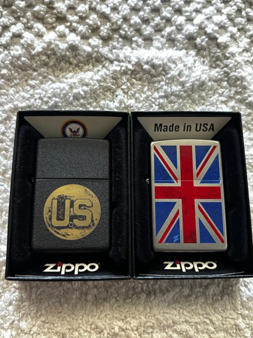 Zippo - Union Jack (UK) y US Army / Insignia Militar. - Lighter - Steel - (2)