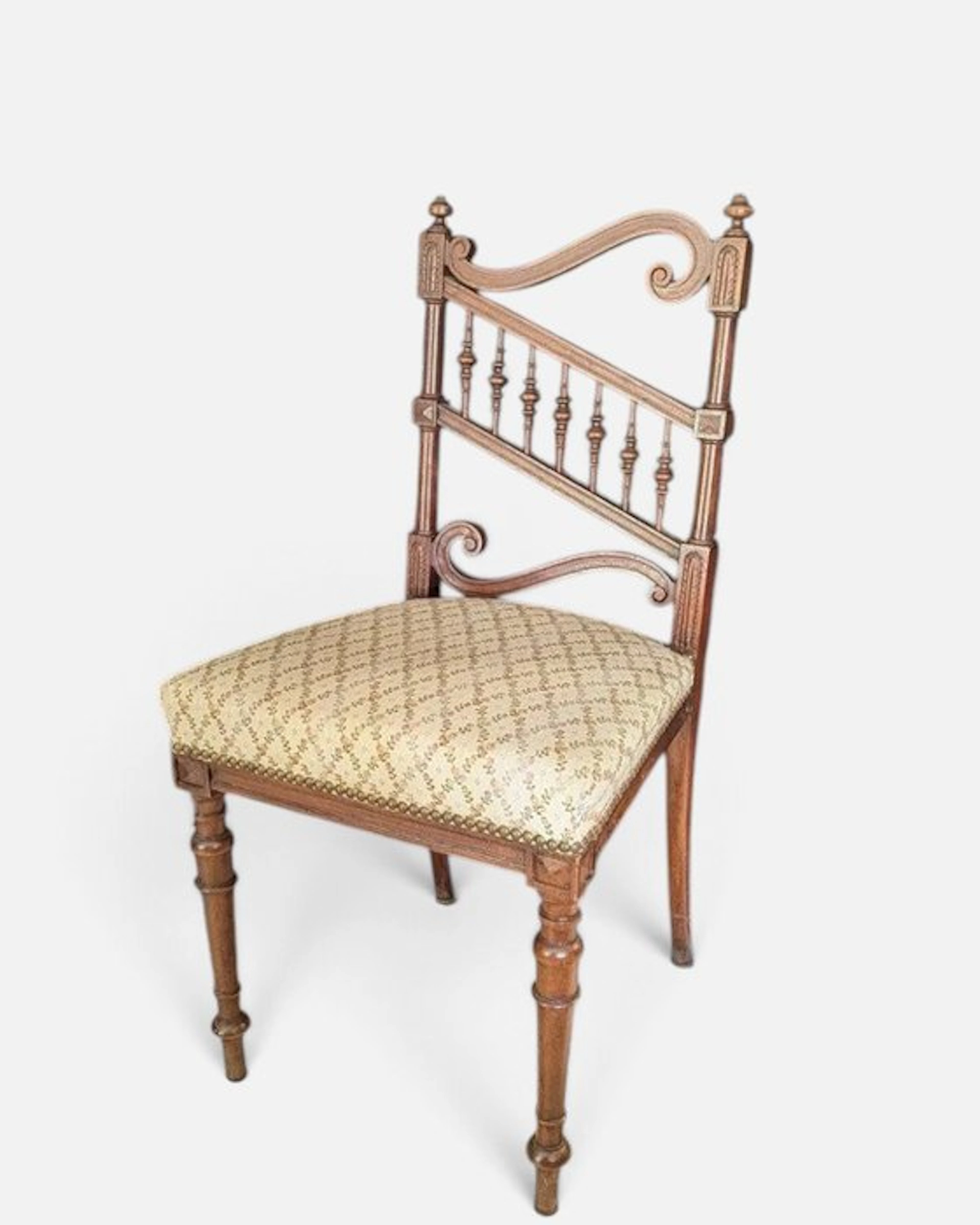 Chair - Silk damask - Néo-renaissance
