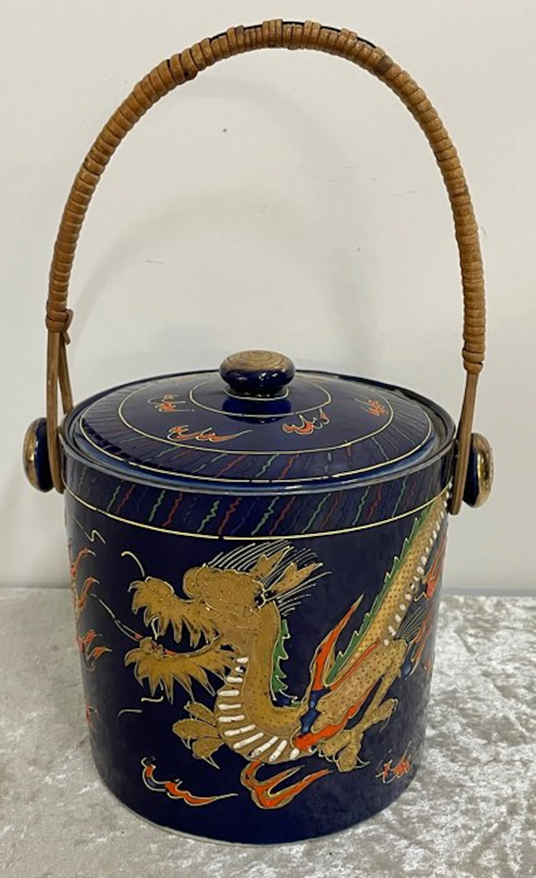 Satsuma - Cookie jar - Porcelain - Japanese Cookie Tin Dragon
