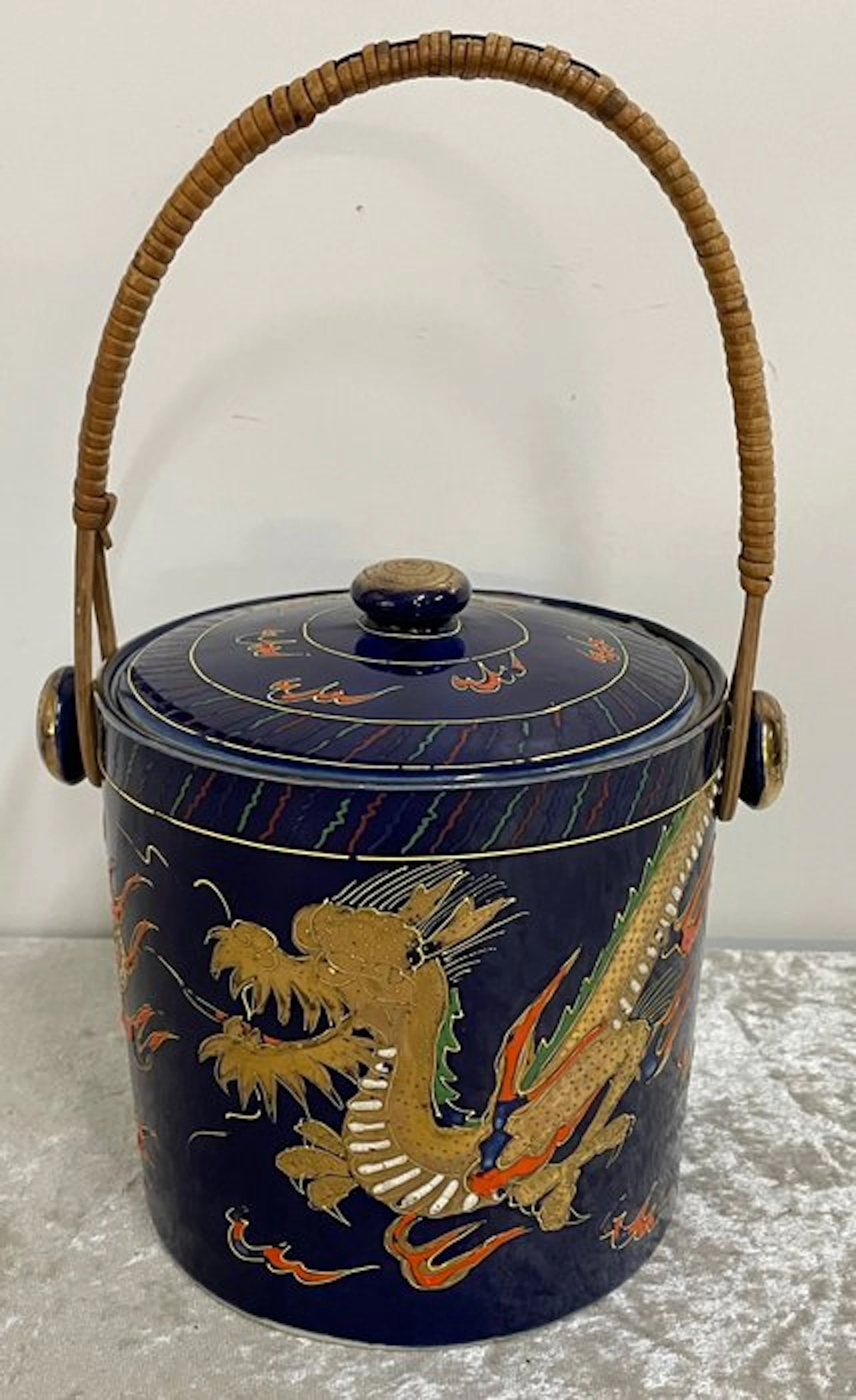 Satsuma - Cookie jar - Porcelain - Japanese Cookie Tin Dragon