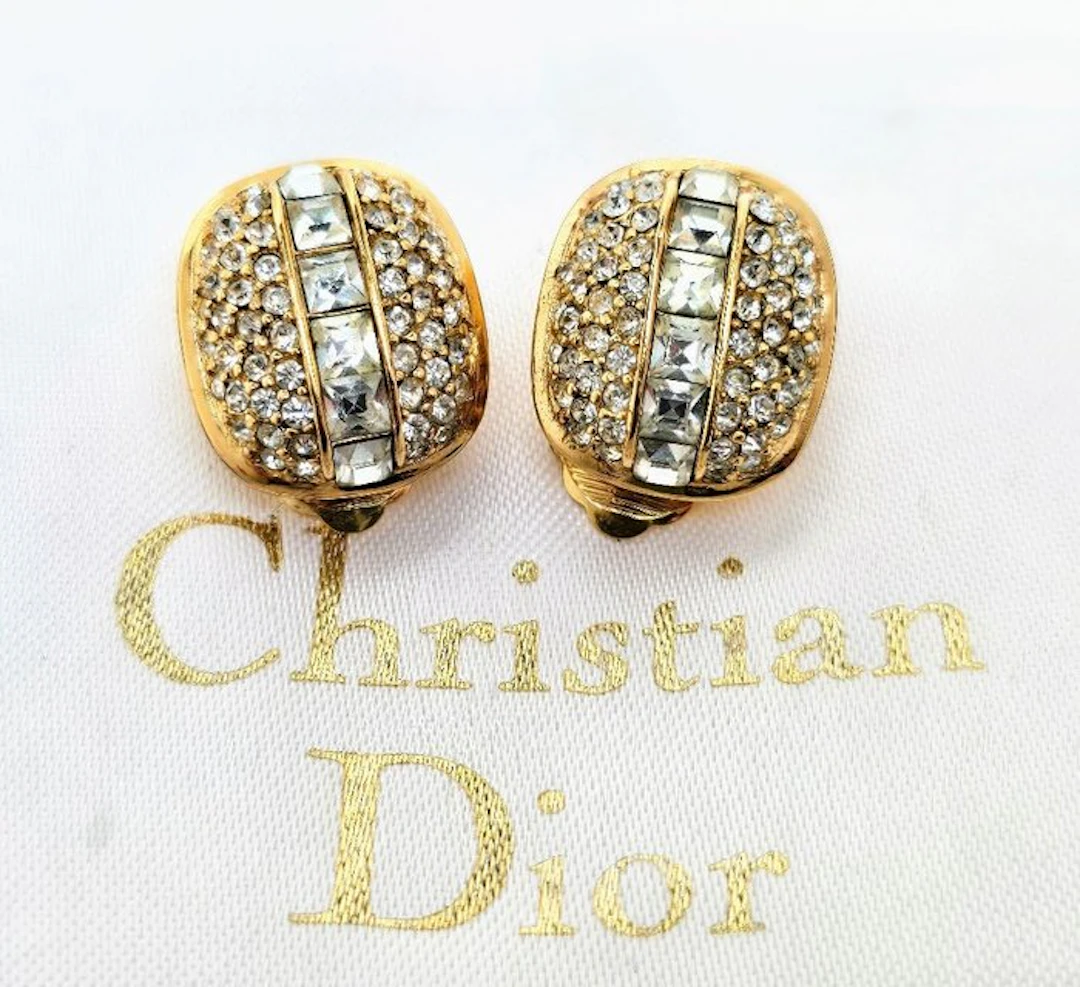 Christian Dior - Diamond cut crystals - Earrings - Very chic