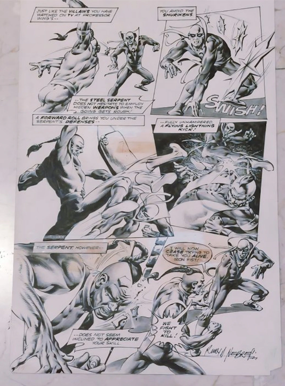 Frank McLaughlin & Rudy Nebres - 1 Original page - Iron...
