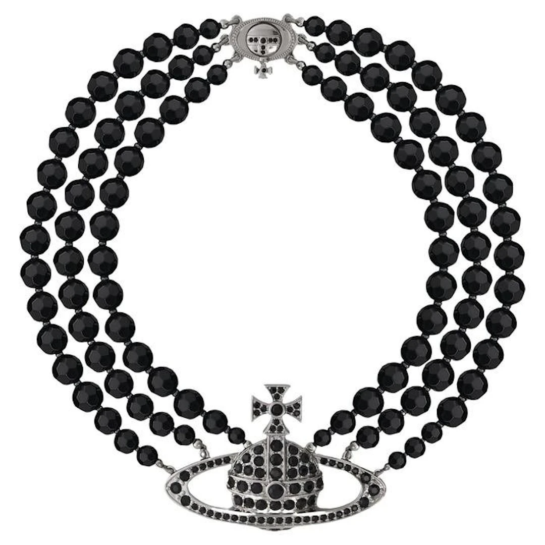 Vivienne Westwood - Swarovski black crystal pearls - Necklace - Box included
