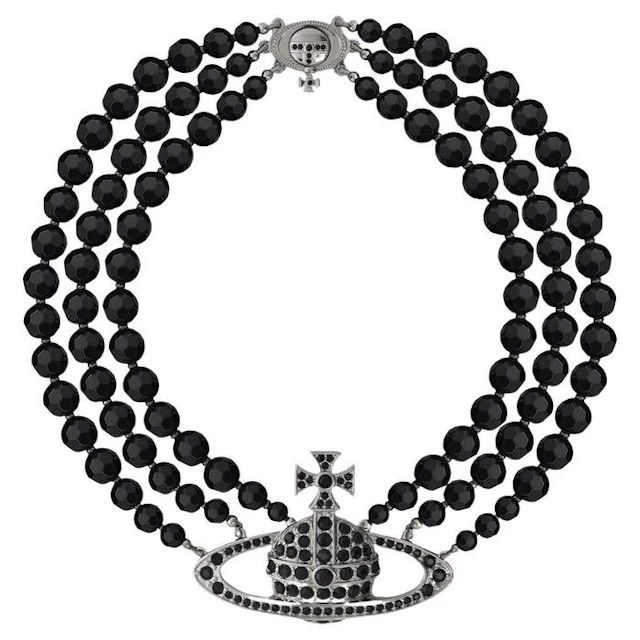 Vivienne Westwood - Swarovski black crystal pearls - Necklace - Box included
