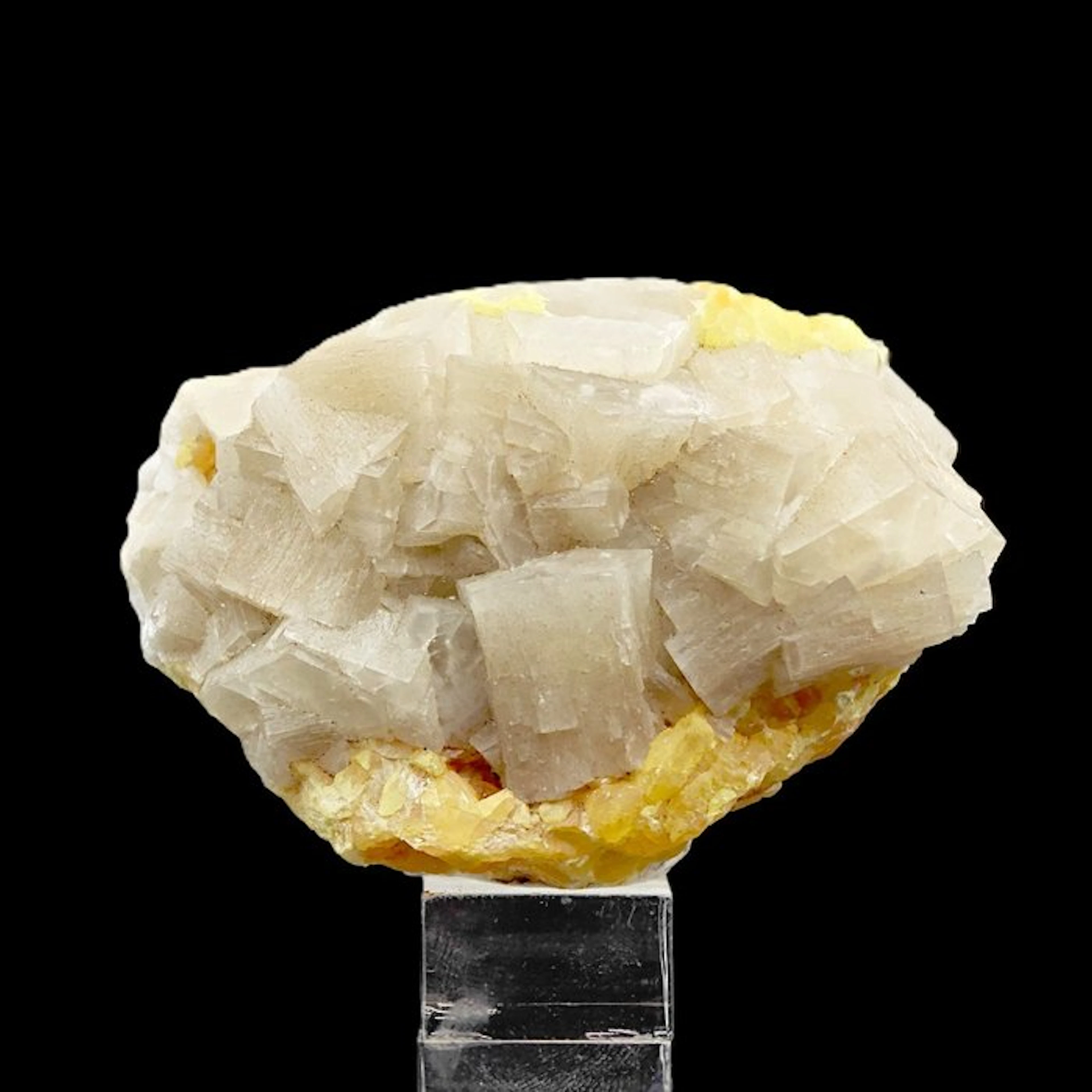 Splendid aragonite with sulfur