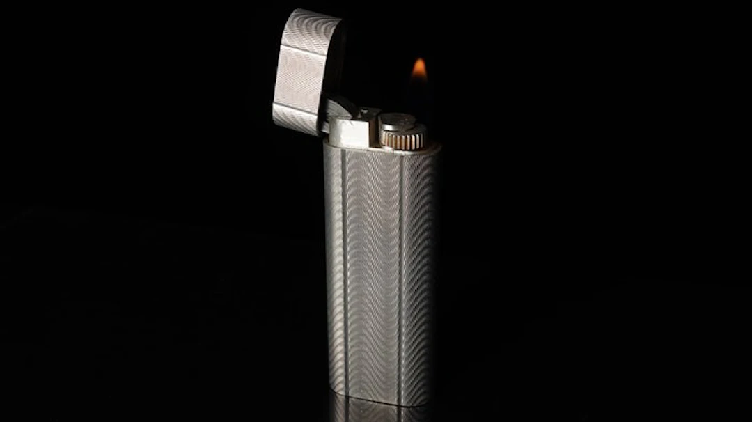 Cartier - Moire Pattern Vintage gas Lighter - Lighter - Silver plated