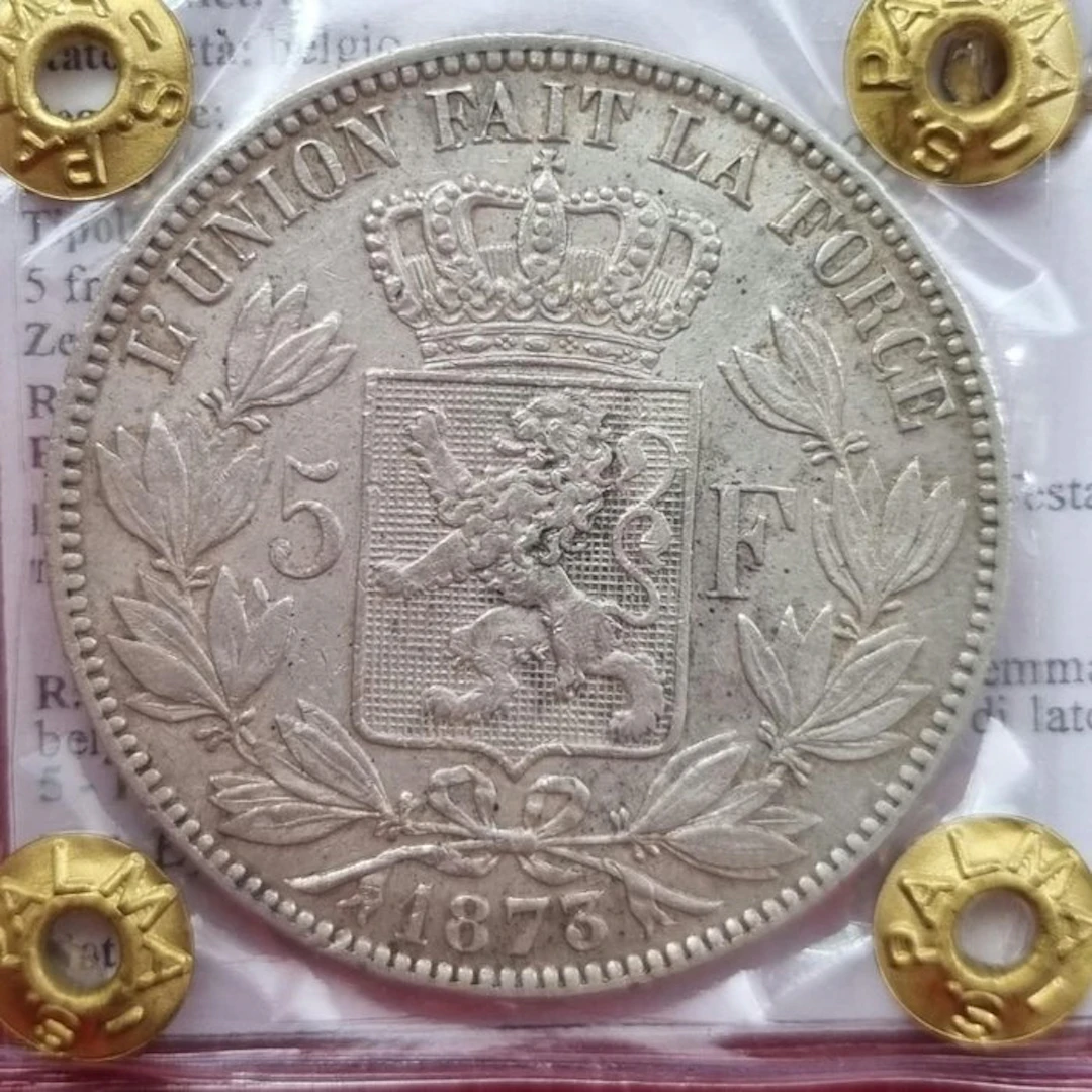 Belgium. Leopold II. 5 Francs 1873 (No reserve price)