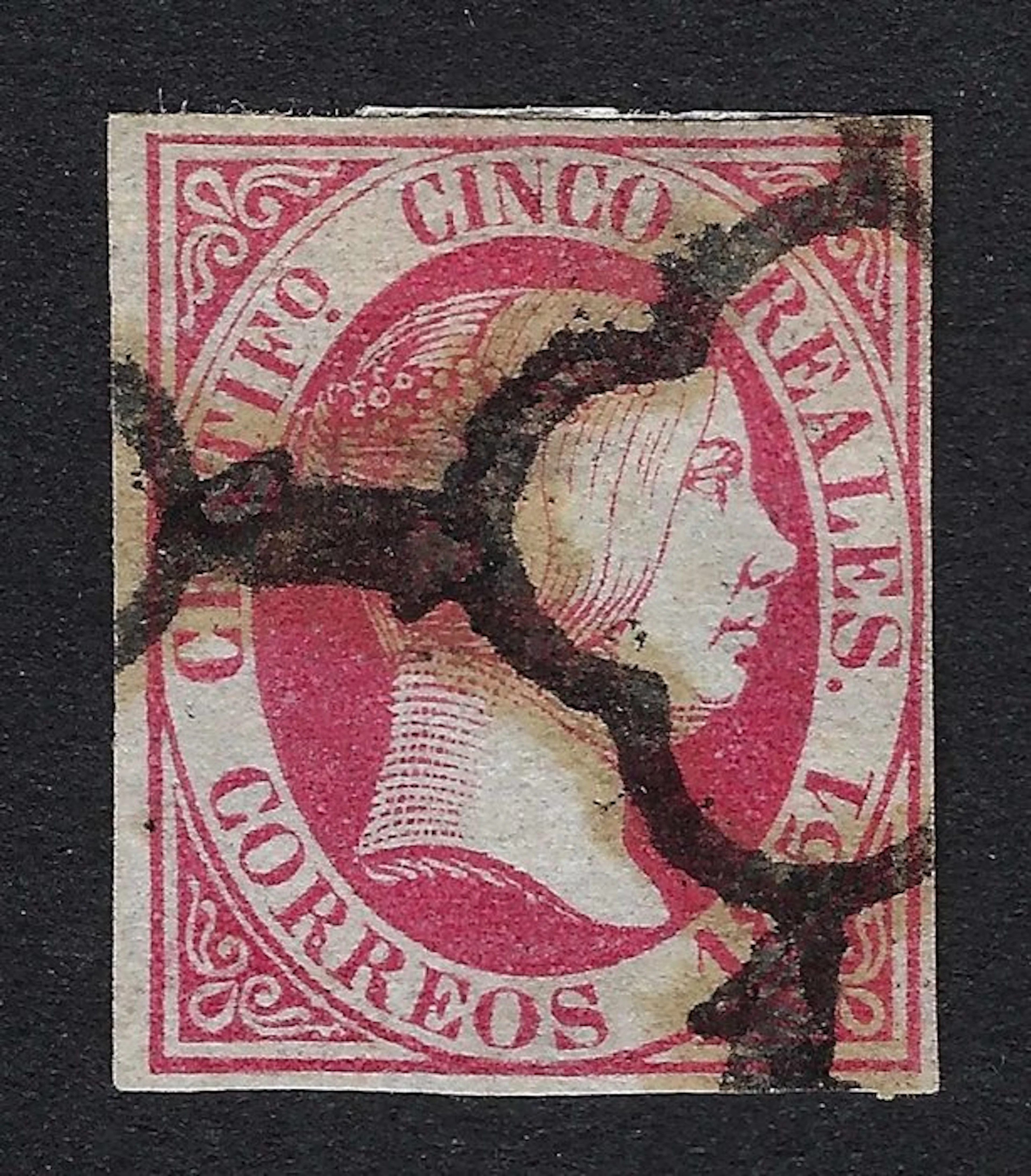 Spain 1851 - Isabel II 5r Rosa - Edifil Nº 9