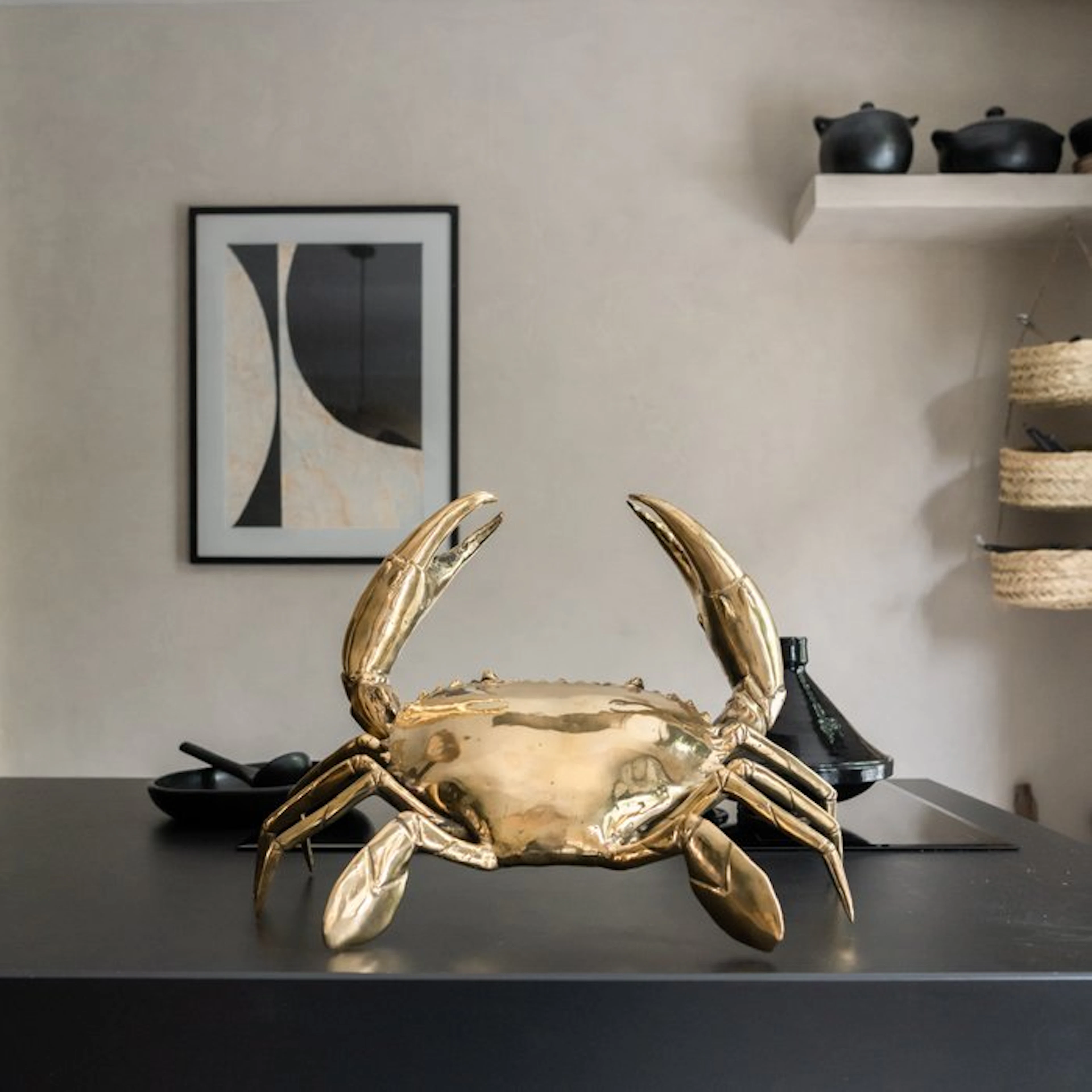 Sculpture, Sooka Interior - Extra Large Crab Sculpture - 34 cm - Bronze
