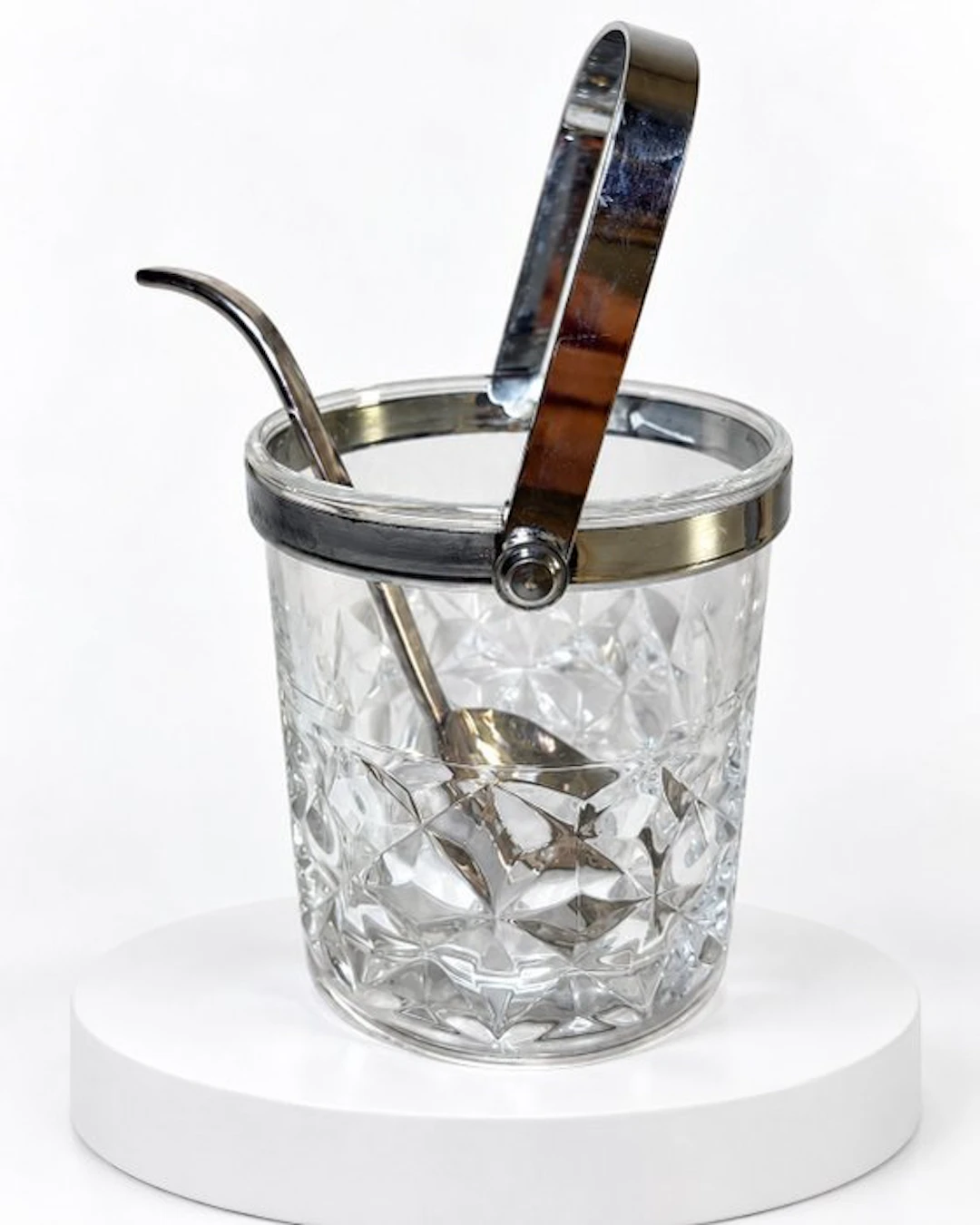 Cristal d'Arques - Ice bucket (2) - Crystal, Silver metal