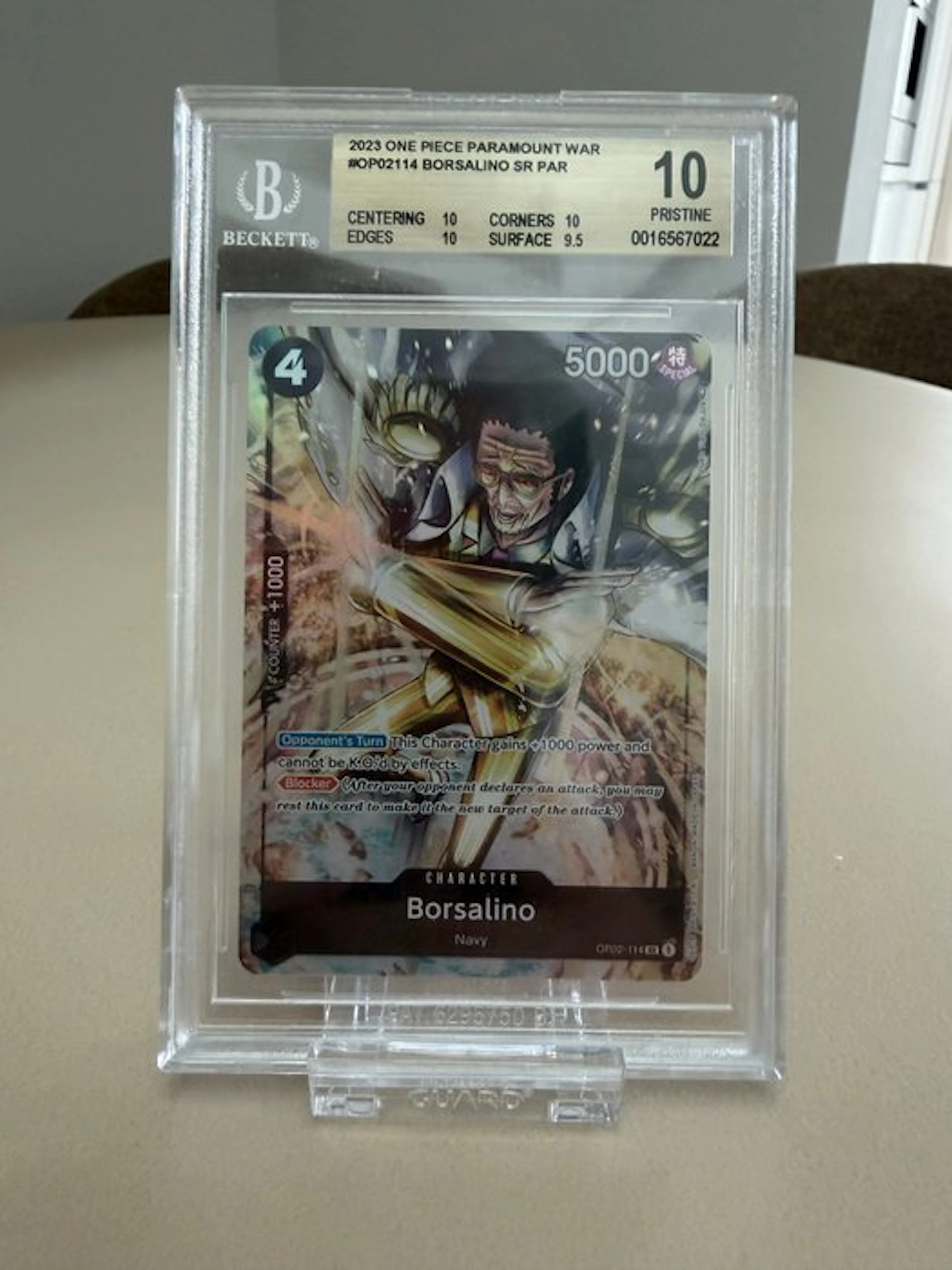Bandai - 1 Graded card - One Piece - Borsalino OP02-114 Alternate art