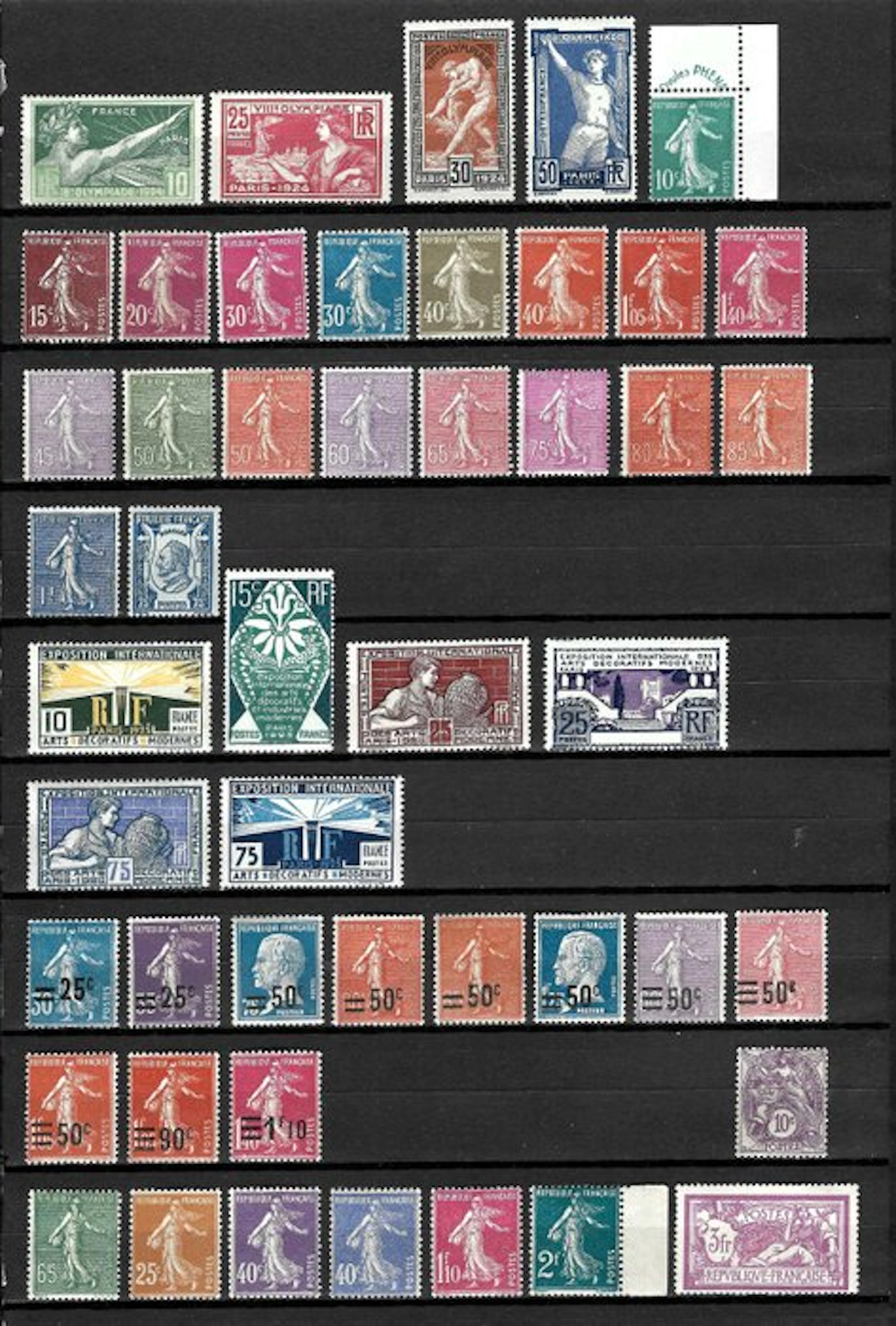France 1924/1931 - Set of 8 complete