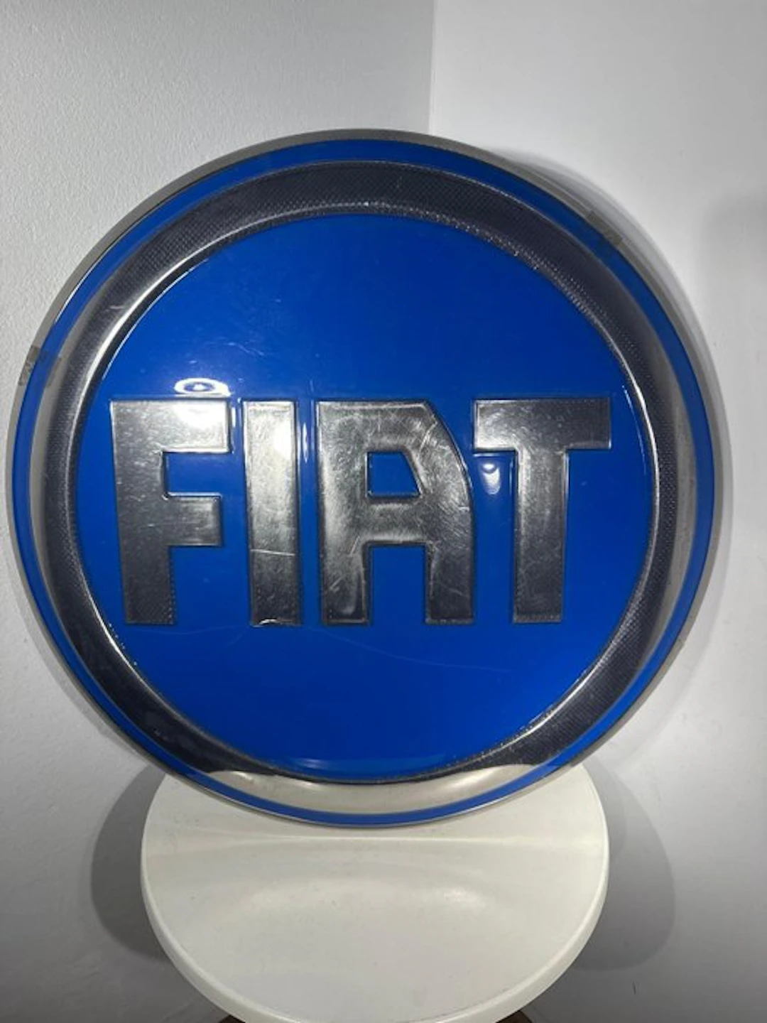 Fiat - Blue circular Fiat sign - Sign - Plastic, Metal