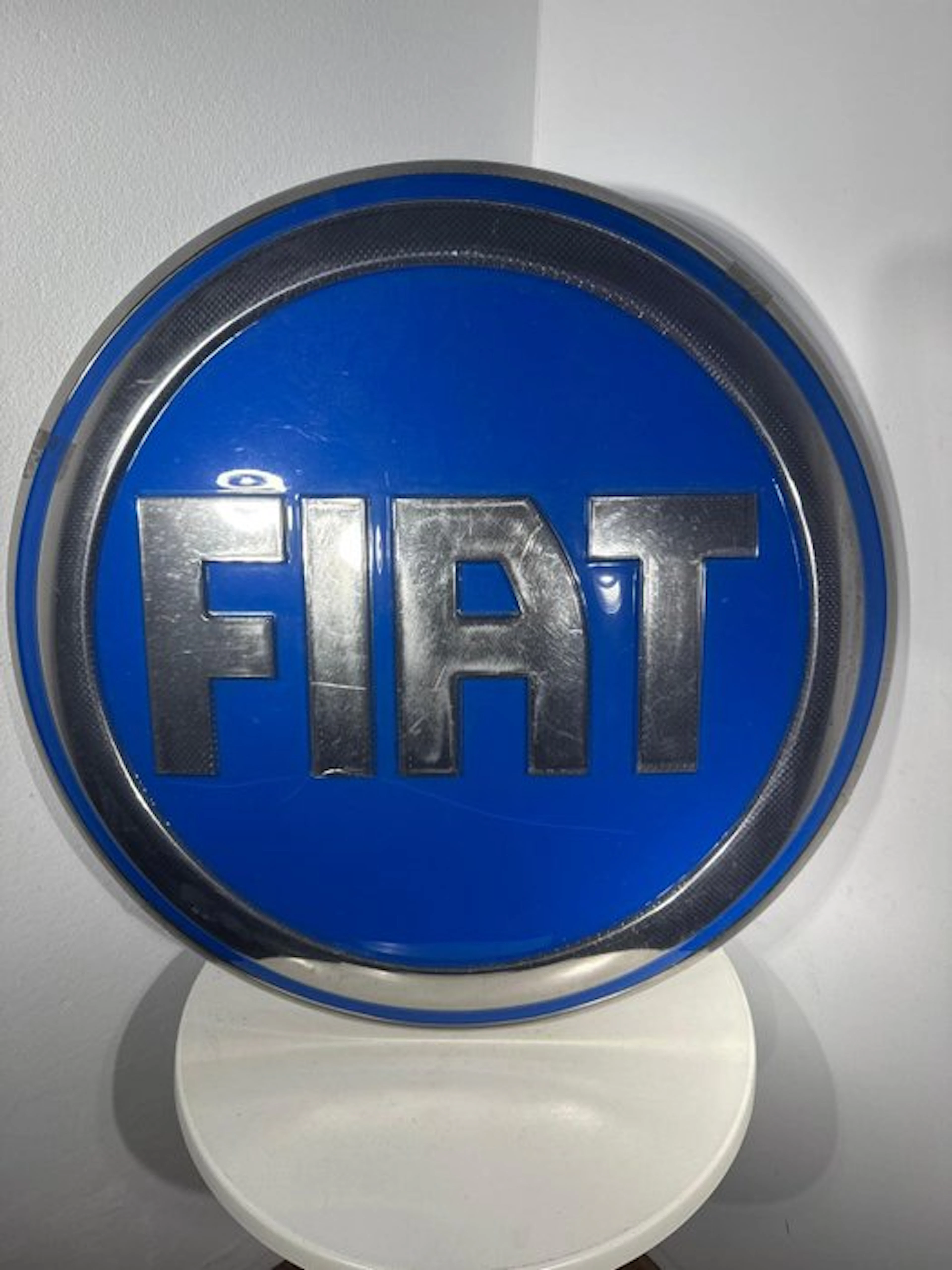 Fiat - Blue circular Fiat sign - Sign - Plastic, Metal