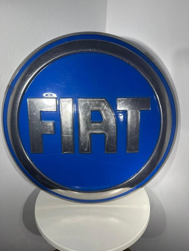Fiat - Blue circular Fiat sign - Sign - Plastic, Metal