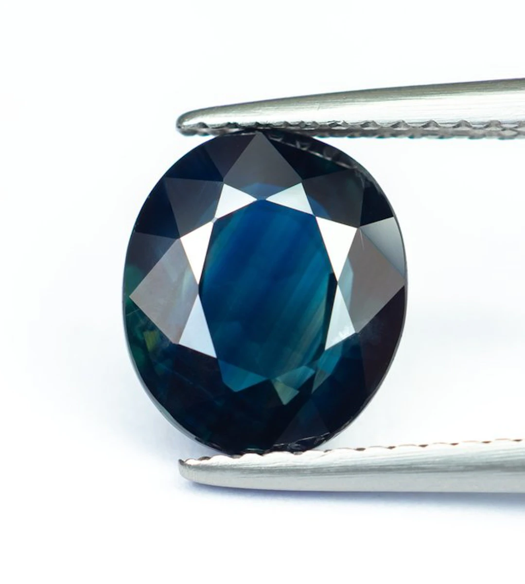 No reserve price Sapphire - 3.08 ct - Bellerophon Gemlab - Deep Greenish Blue