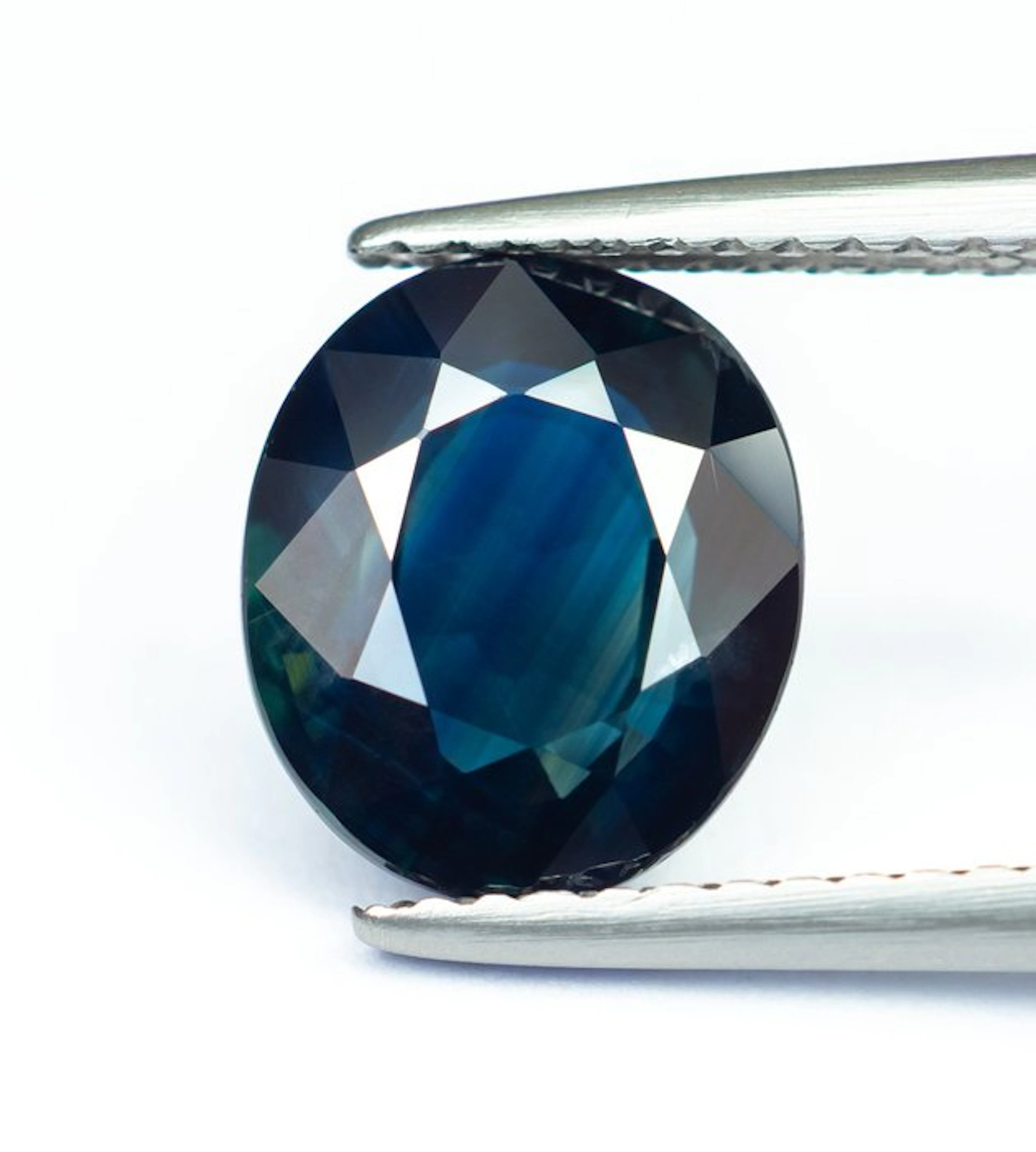 No reserve price Sapphire - 3.08 ct - Bellerophon Gemlab - Deep Greenish Blue