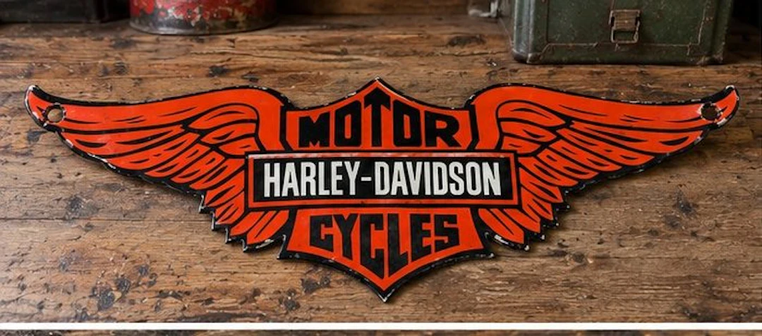 Harley-Davidson - Harley-Davidson Motor Cycles - Enamel sign - Enamel, Metal