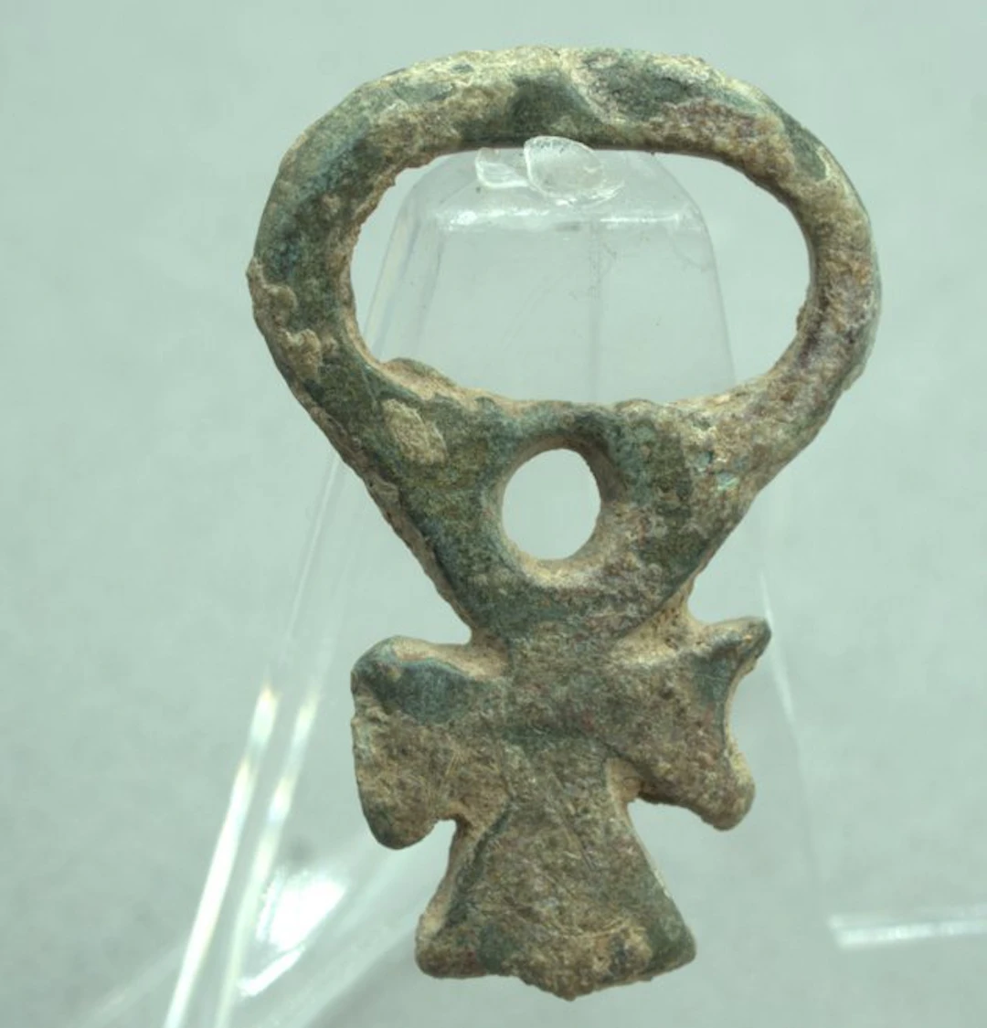 Early medieval Bronze Belt buckle with Christian Cross...