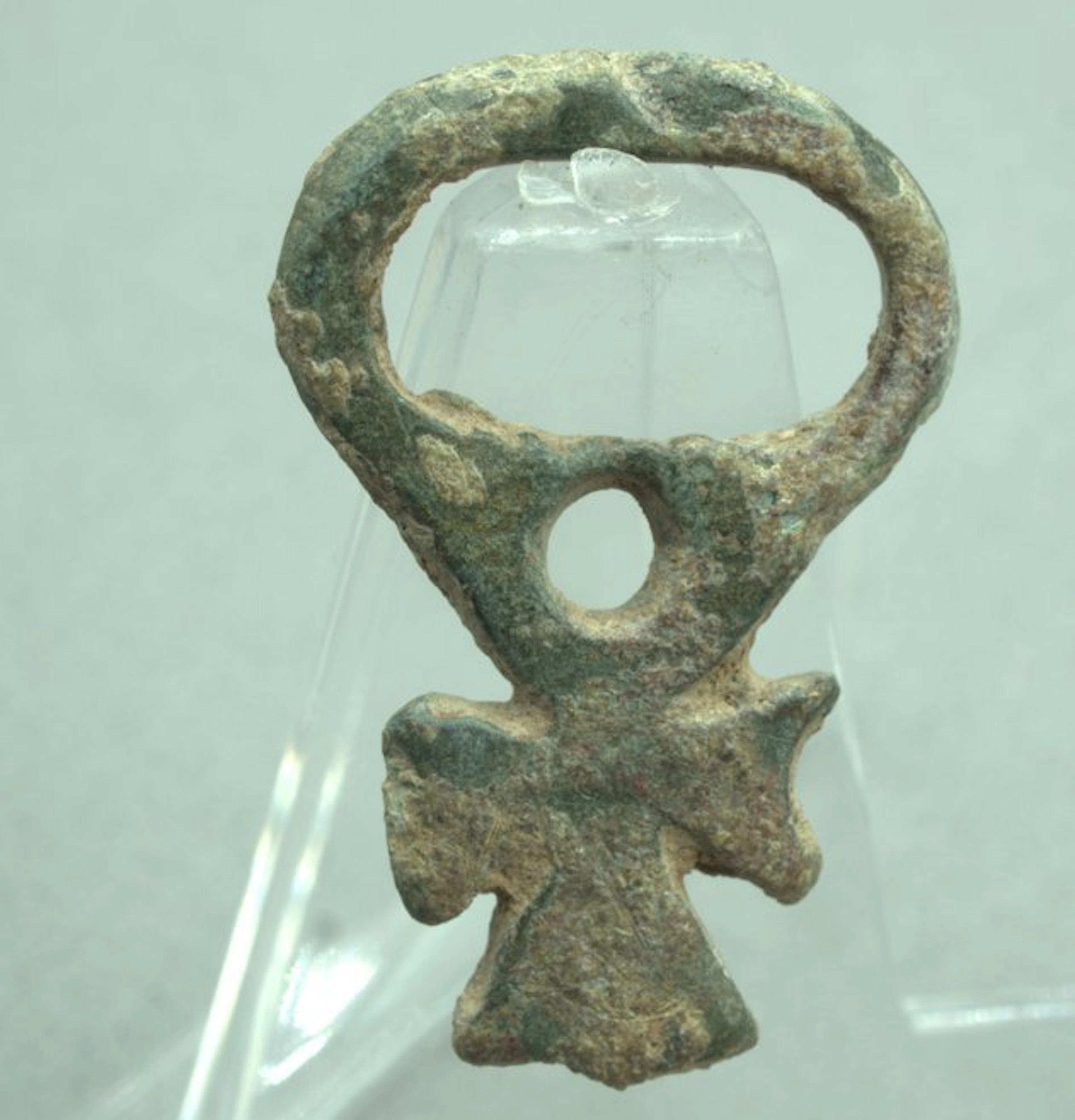 Early medieval Bronze Belt buckle with Christian Cross...