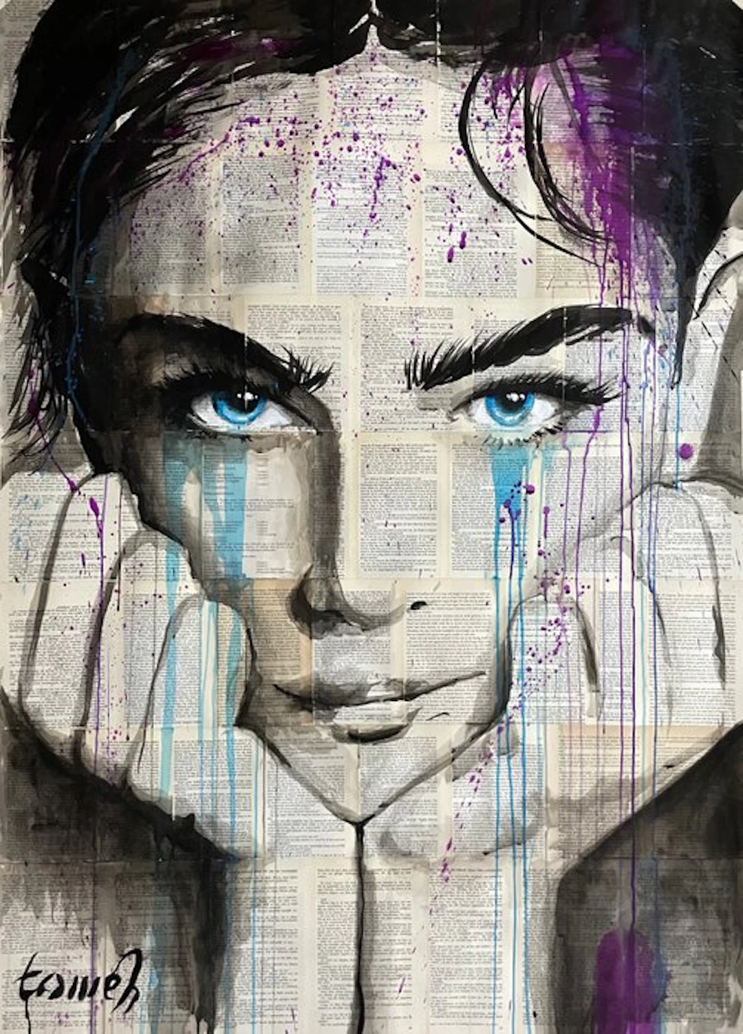 TOMEH 1988 - “Windows” – XXL Original Painting – Ink and...