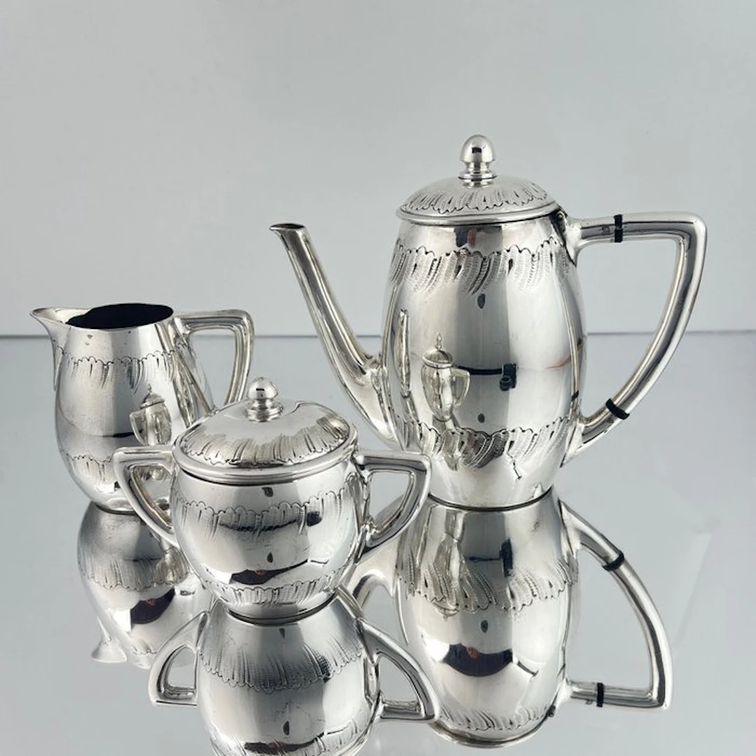 Wiskemann - Coffee set (3) - Art Deco tableware - Silverplated