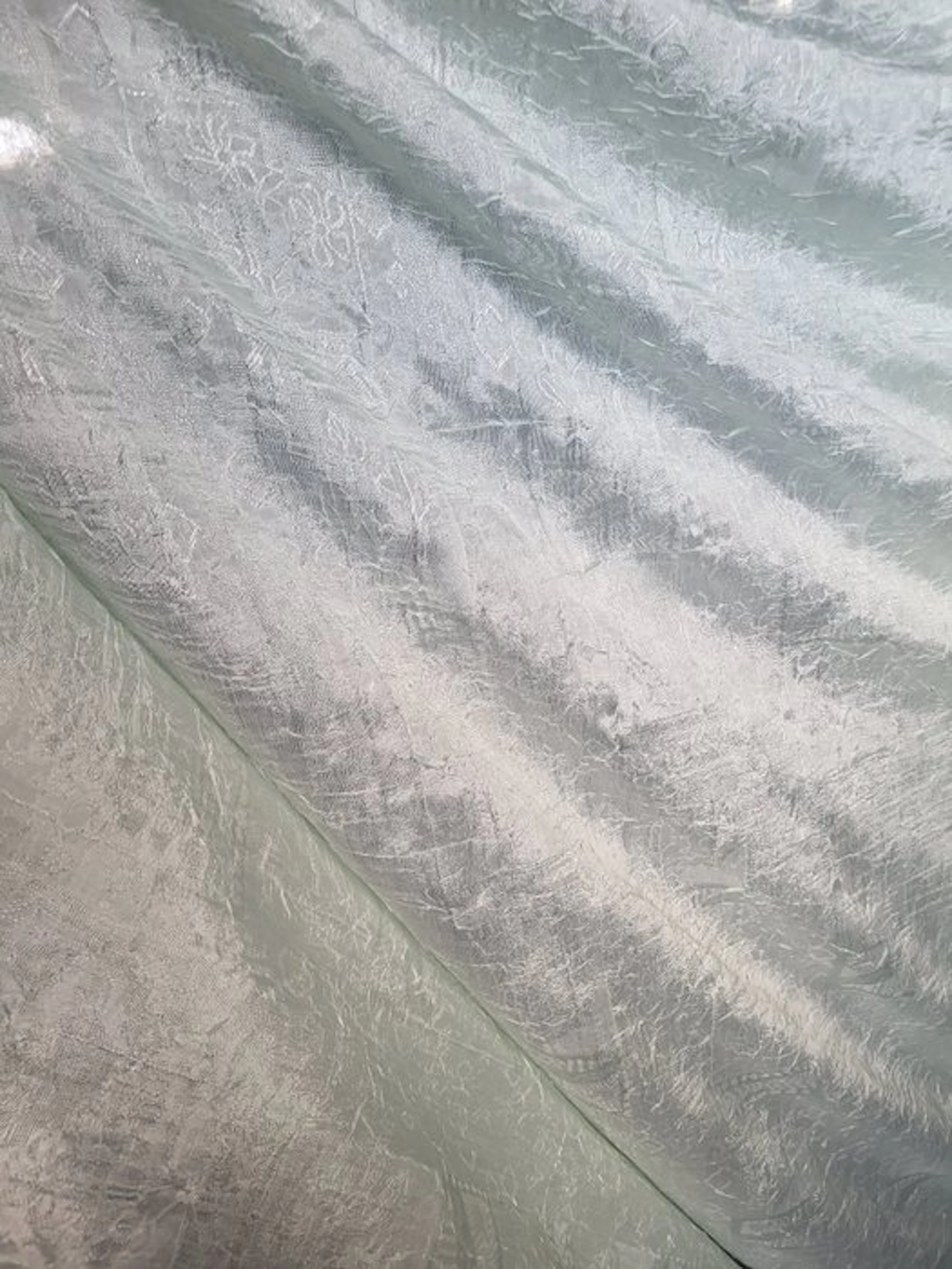 Wonderful Aqua Green Pearlescent Gloss Cloqué Fabric - Textile - 600