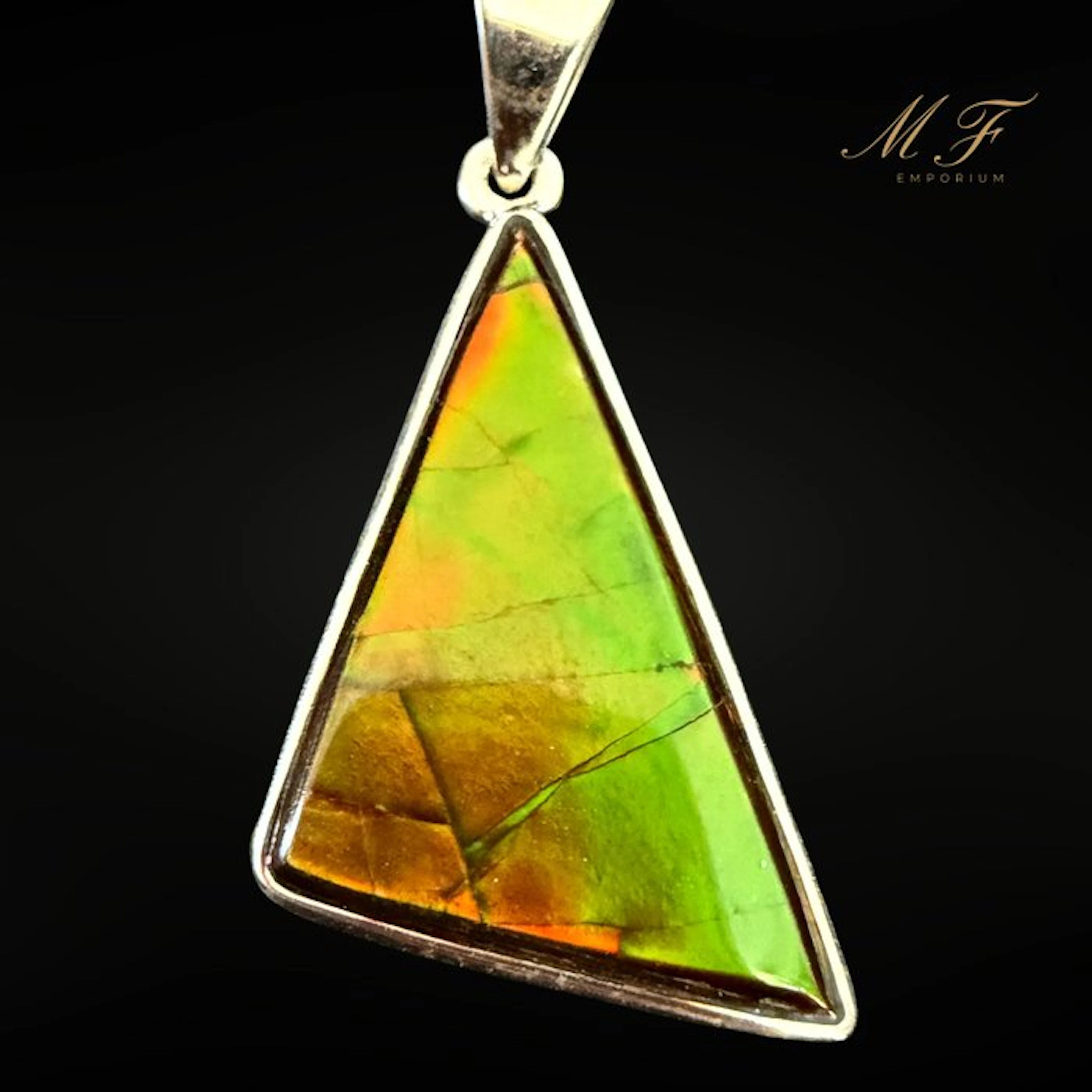Exceptional pendant - Ammolite and 925 Sterling Silver...