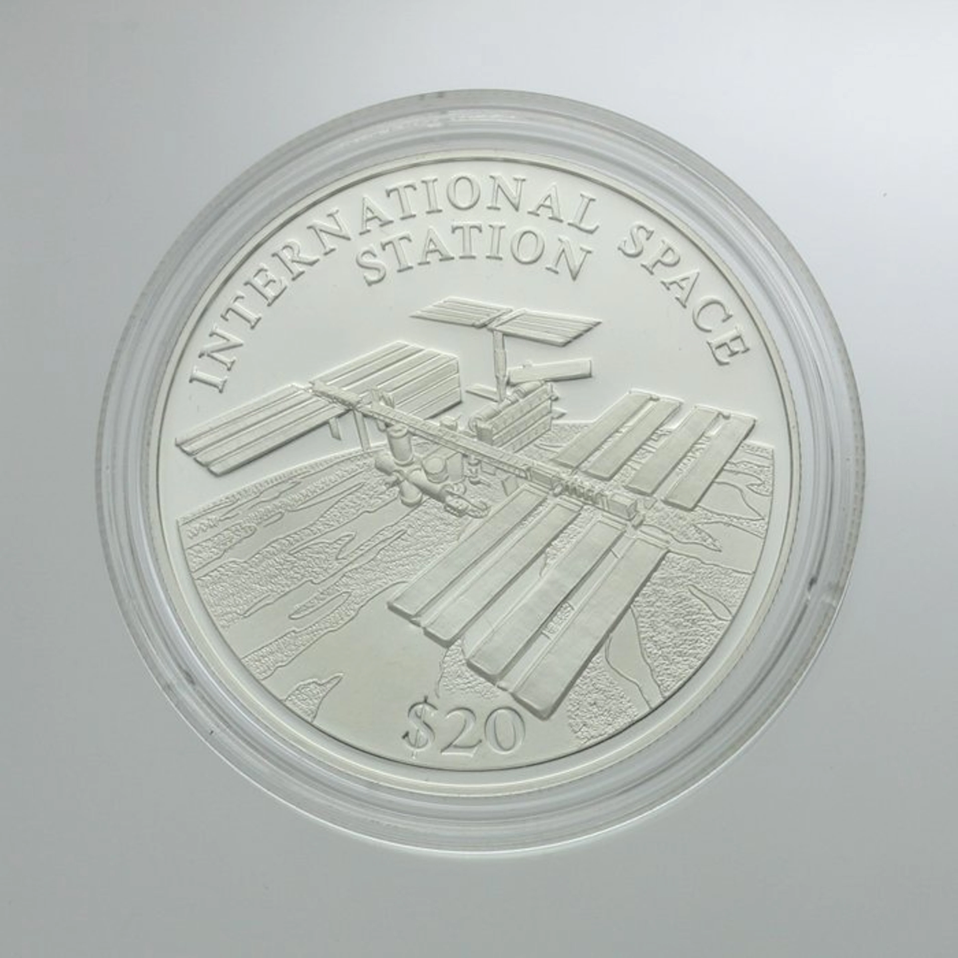 Liberia. 20 Dollars 2000, ISS Argent Proof (No reserve price)
