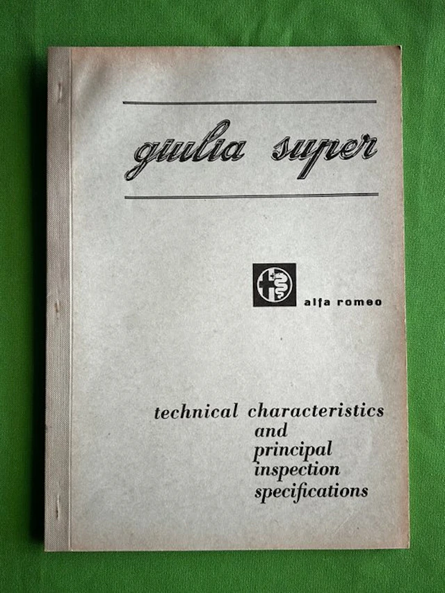 Manual - Alfa Romeo - Giulia Super - 1965