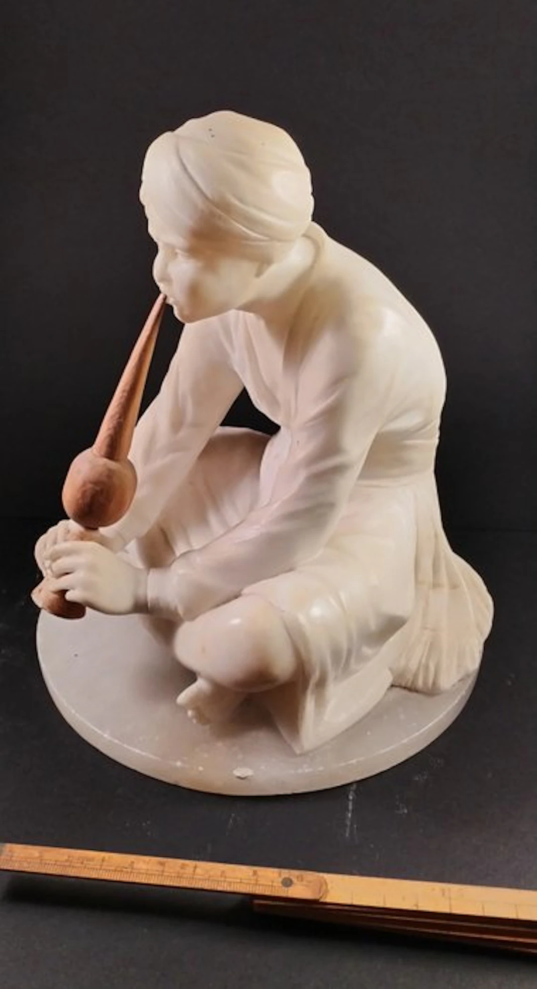 Statue, Charmeur de serpent orientaliste - 22 cm - Marble, Alabaster