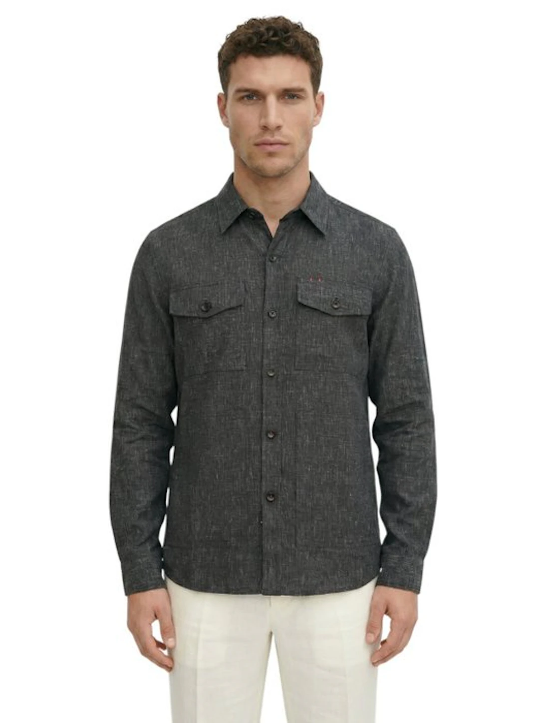 ISAIA NAPOLI - Size S - Dark Gray Hand-Sewn Overshirt Jacket Linen - Wool - Giacca - Nuovo con etichette